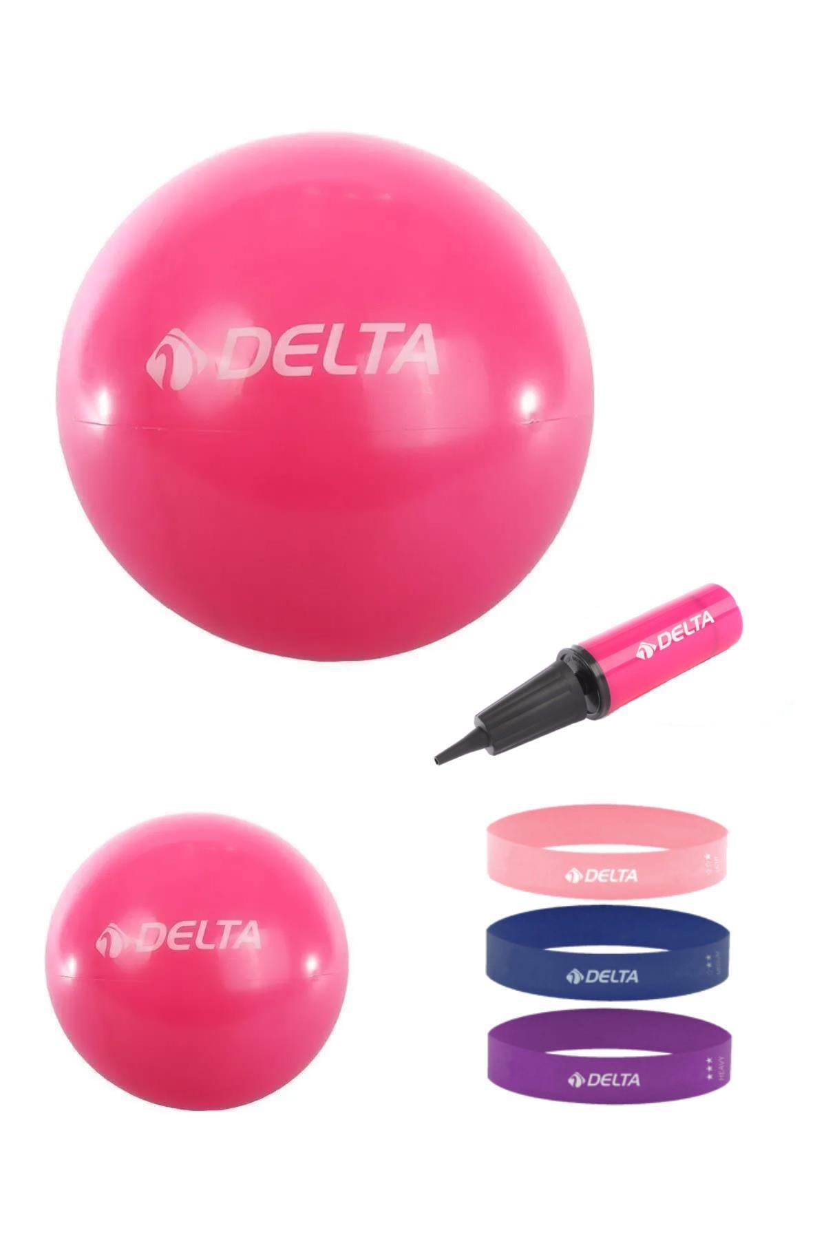 Delta 160 Cm - 169 Cm Boy Aralığı Için Uygun 65 Cm Ve 25 Cm 2 Pilates Topu 3'lü Squat Bandı Pompa 6'lı Set