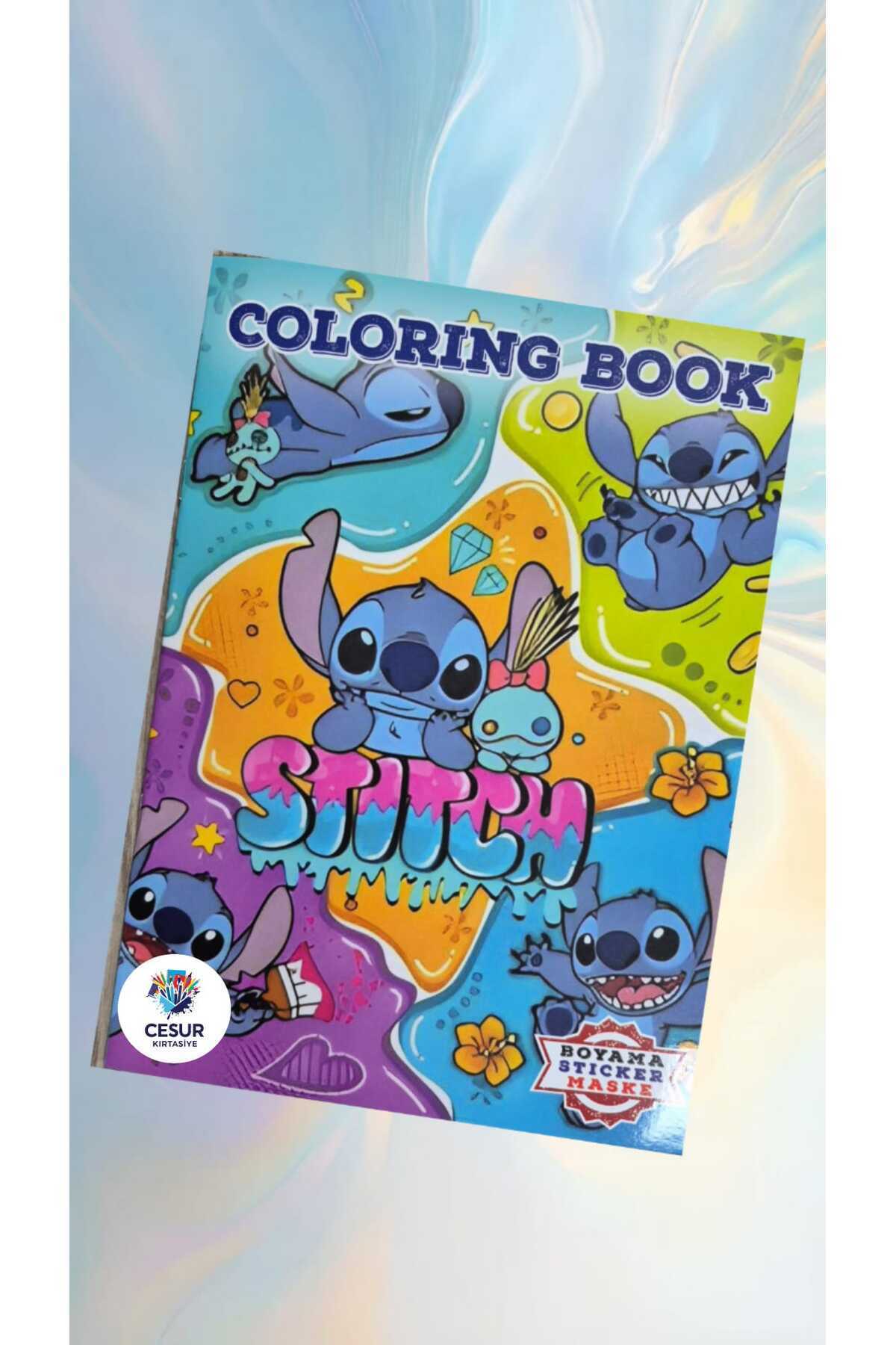 Coloring Book Stich Boyama Kitabı 16 Sayfa Arkası Maske Hediyeli