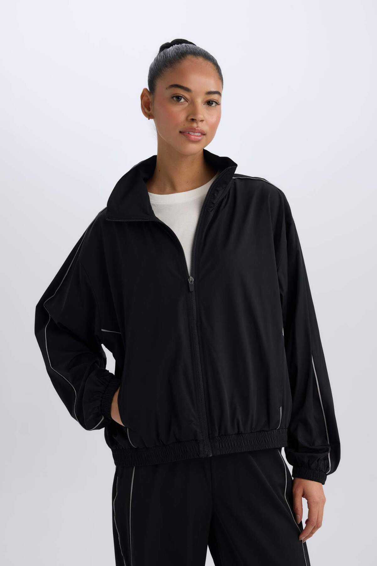 DeFacto-Defactofit - Wide Fit Cardigan with Pockets and Zipper C9625Ax25Sp 5