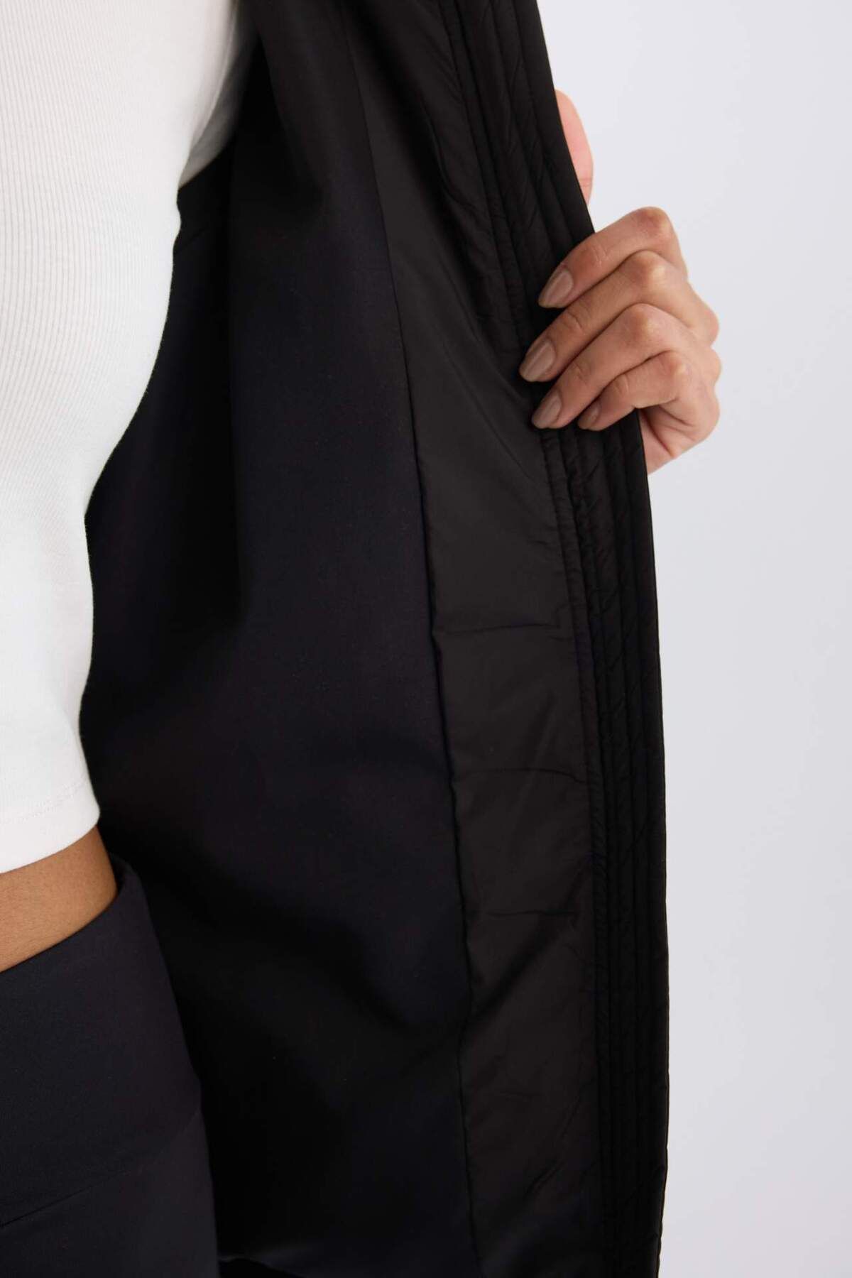 DeFacto-Defactofit Water Repellent Regular Fit Hooded Zipper Coat D6085Ax25Sp 8