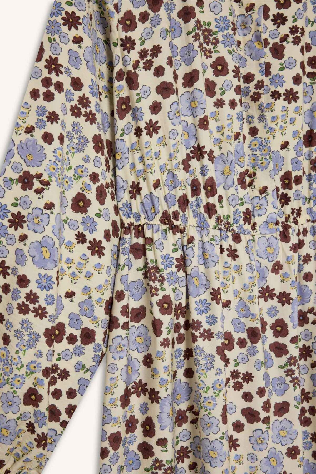 DeFacto-Langärmliges Maxi-Hijab-Kleid mit Hemdkragenmuster E5248AX25SP 8