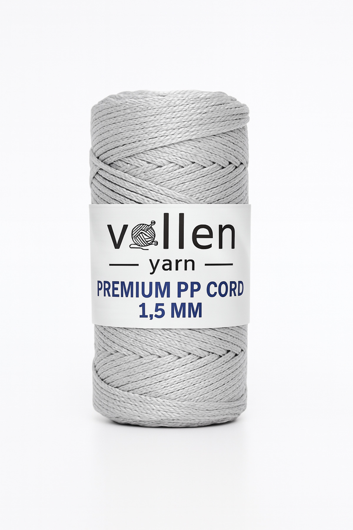 vollen yarn-1.5mm-150mt Polyester Macrame Thread, Supla Thread, Bag Thread, Bracelet Thread, Macrame, Light Gray 1