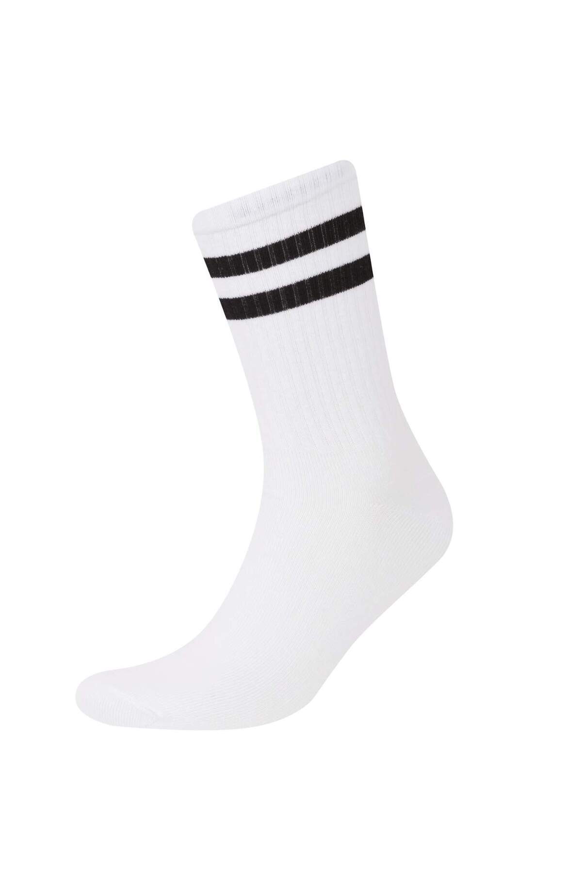 DeFacto-Bequeme elastische 5-teilige lange Baumwollsocken für Herren D9655AXNS 2