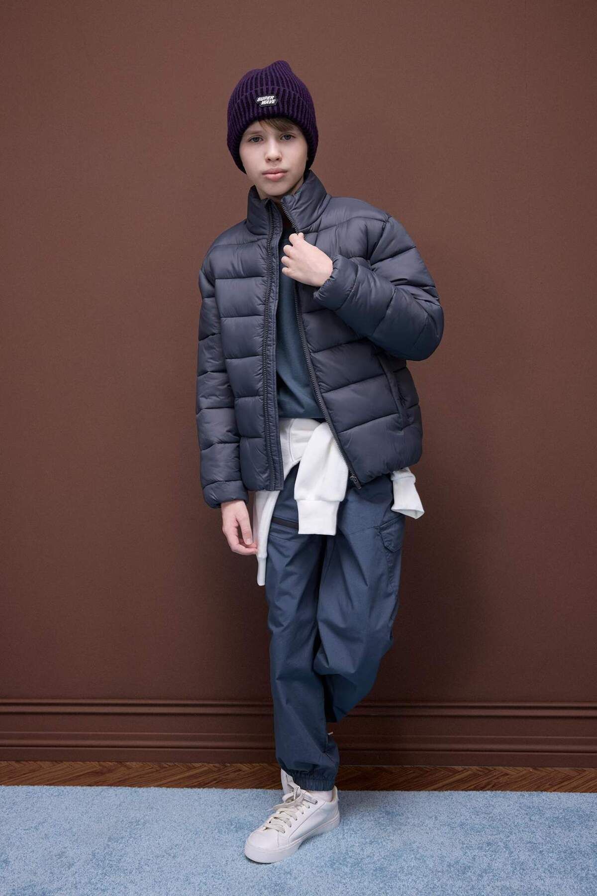DeFacto-Boy's Water Repellent Puffer Jacket with Zipper Pockets D5900A825Sp 2