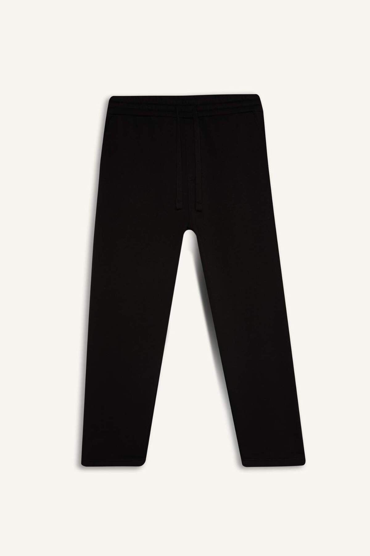 DeFacto-Jogginghose mit normaler Passform, Basic, einfarbig, mit Fleece-Innenseite, Taschen, Schnürung an der Taille, gerader Beinabschluss D7836AX25SP 7