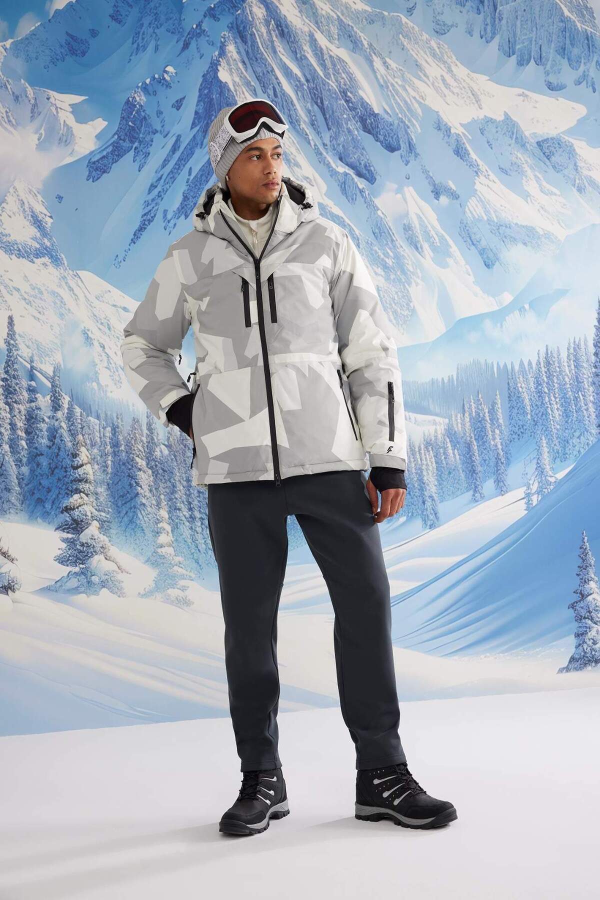 DeFacto-Defactofit Ski Coat Water Repellent Windproof Hooded Zippered Ultra-Protective A7116Ax24Wn 3