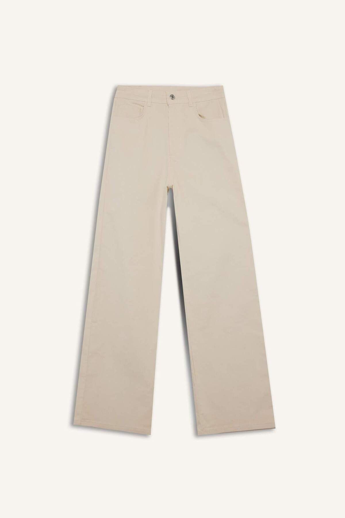 DeFacto-Cordhose mit weitem Bein, hoher Taille, weitem, lockerem Bein, Basic, einfarbig, mit Taschen A4685AX24WN 7