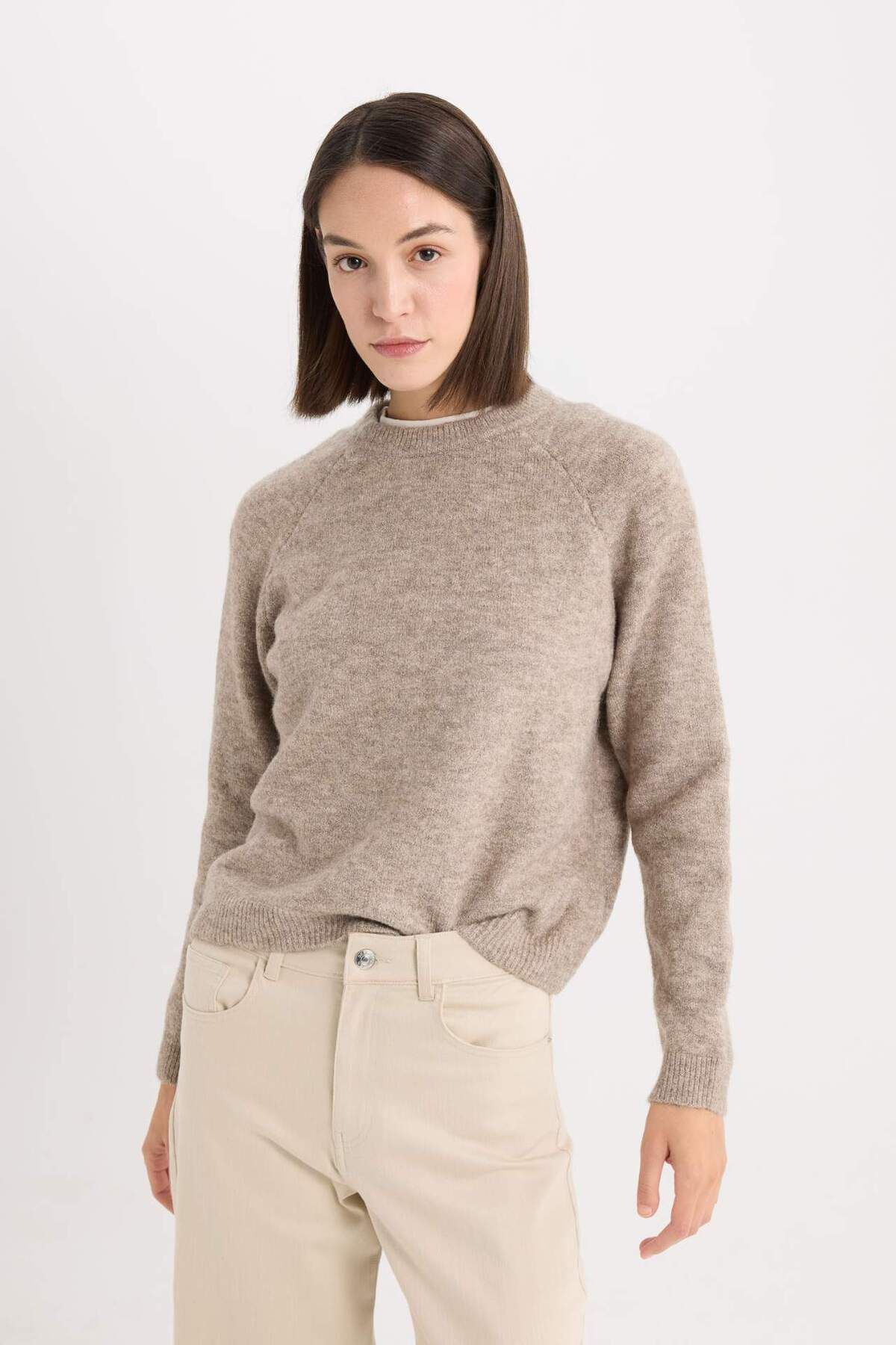 DeFacto-Basic-Strickpullover mit normaler Passform und Rundhalsausschnitt D0035AX24WN 4
