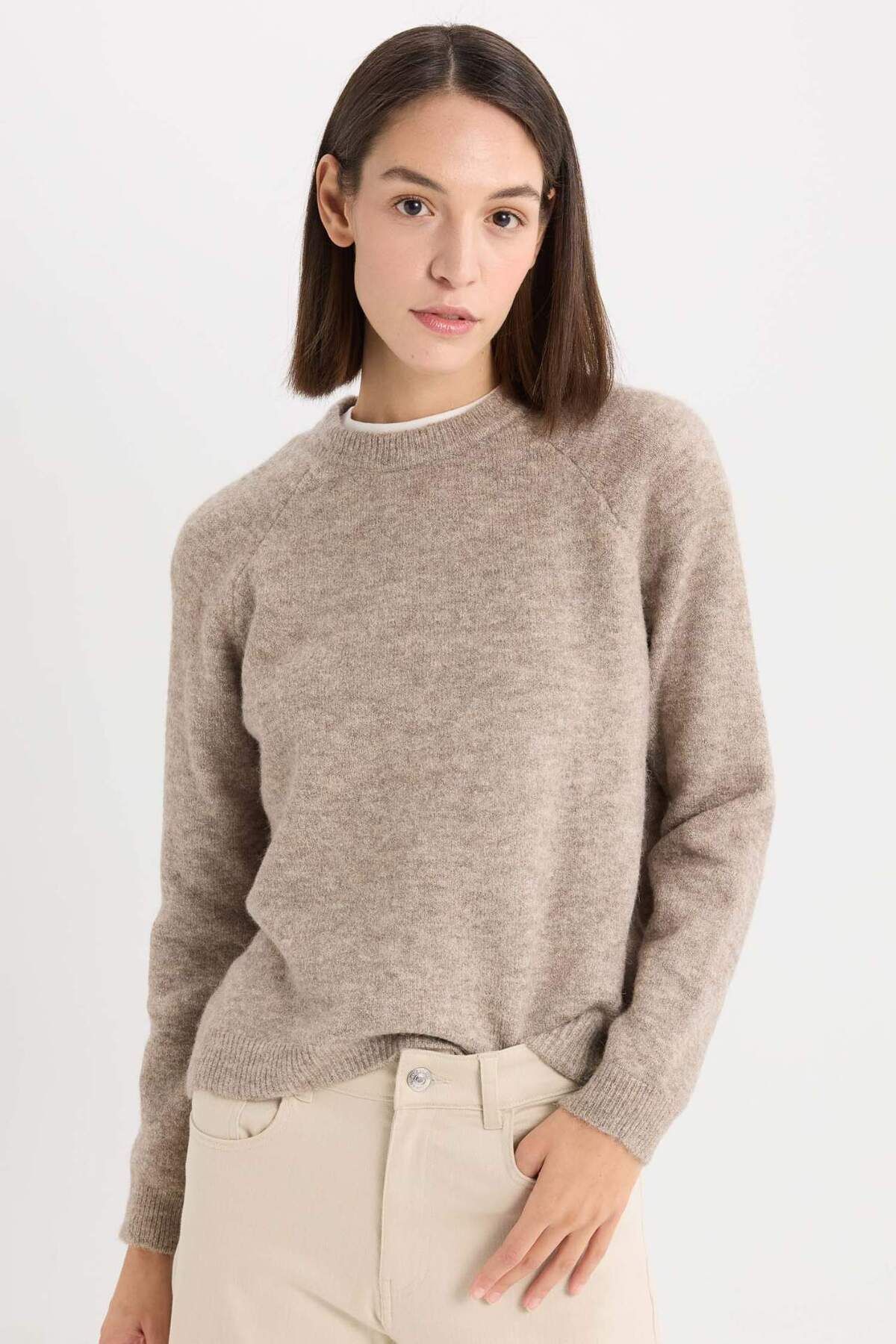 DeFacto-Basic-Strickpullover mit normaler Passform und Rundhalsausschnitt D0035AX24WN 1