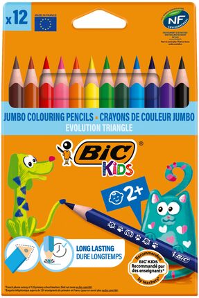 Bic Evolutıon Üçgen Jumbo Boya Kalemi 12 Renk-Kamp Bic-82973511
