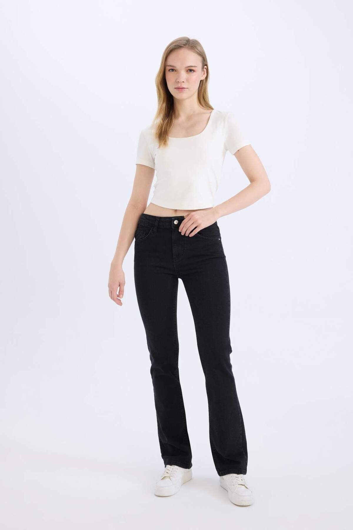 Yüksek Bel Uzun Jean Pantolon D5529AX24CW
