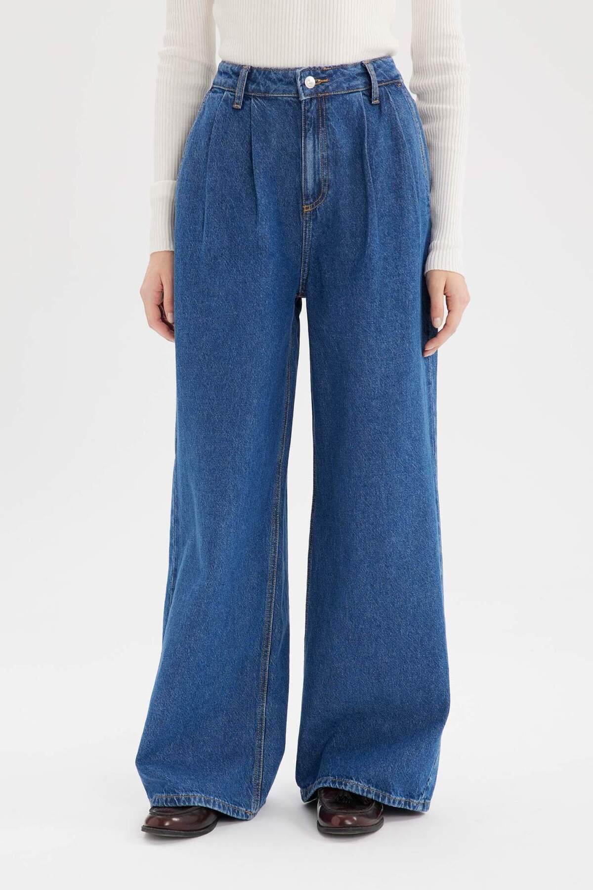 90's Wide Leg Yüksek Bel Geniş Paça Uzun Jean Pantolon D1344ax24wn