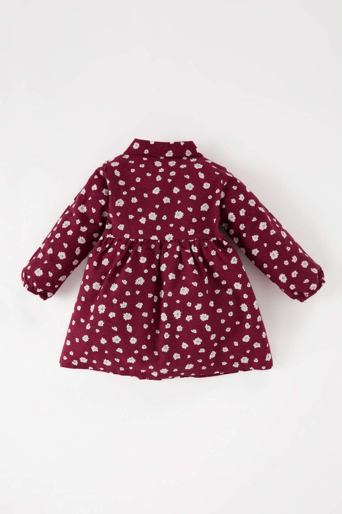 DeFacto-Langärmliges Flanellkleid für Babys mit Blumenmuster D7428A524WN 5
