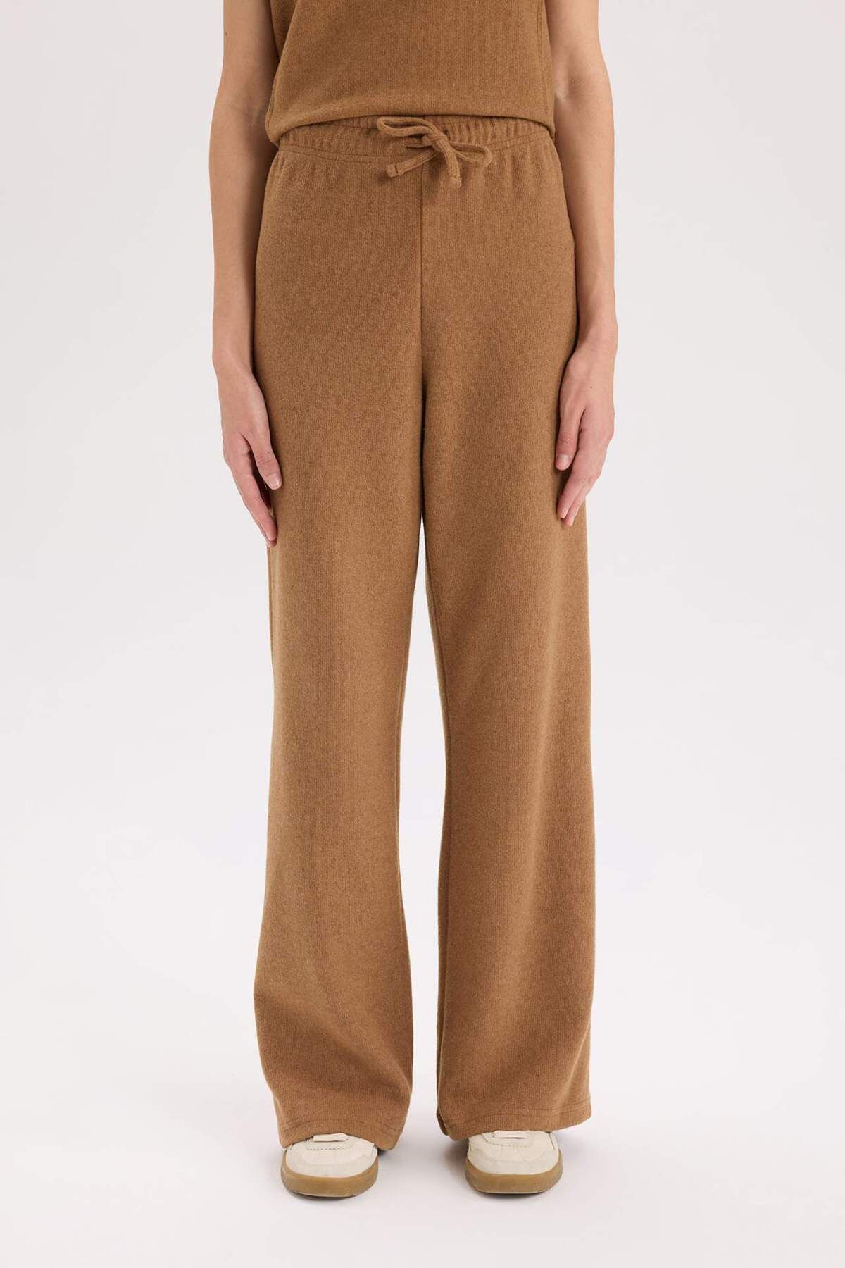 DeFacto-Pantaloni largi, largi, cu șireturi, cu talie elastică D9815AX24WN 4
