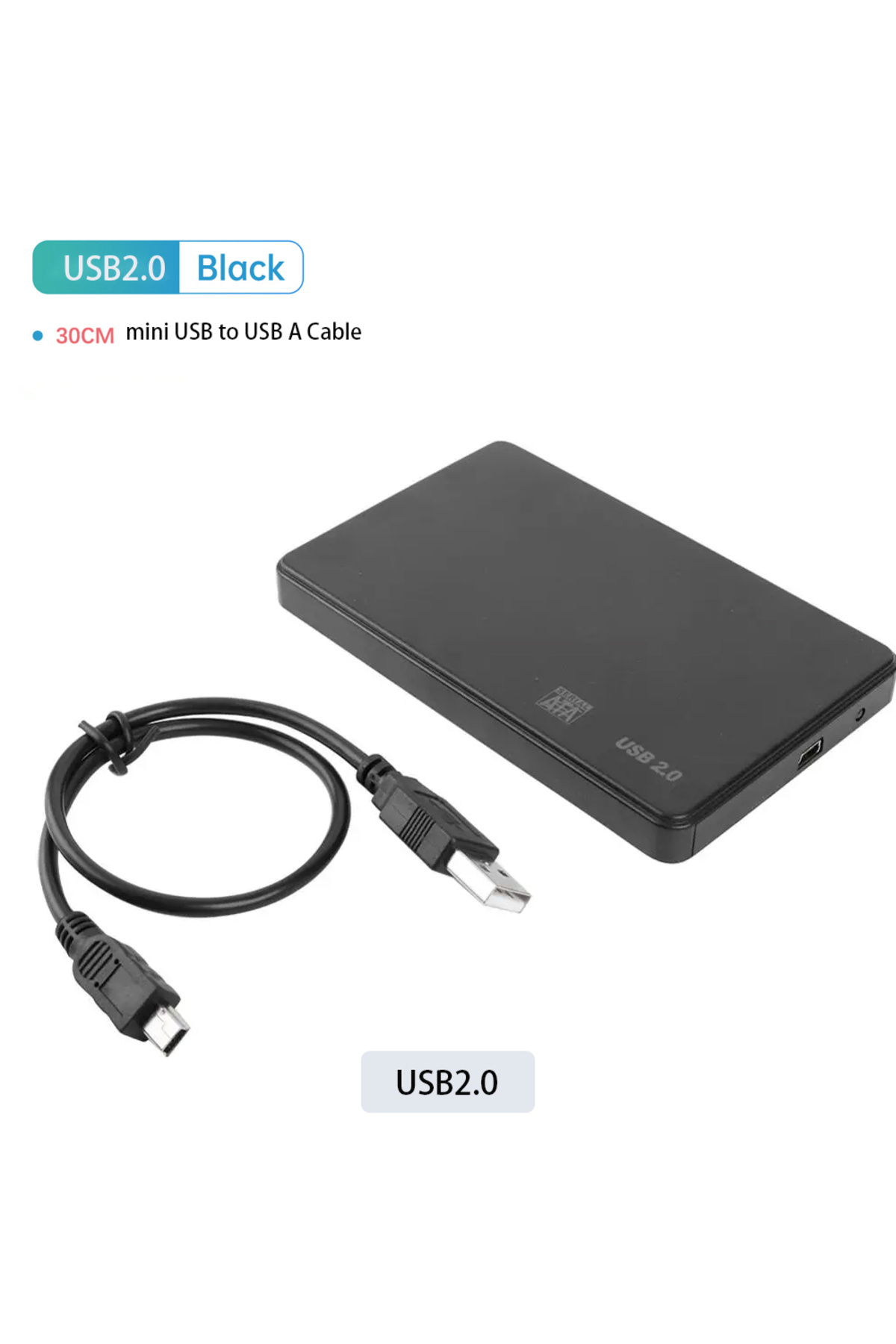IRhasta-USB2.0 HDD Case 2.5" SATA to USB3.0 HDD Enclosure Mobile Hard Drive Cases for SSD External Storage H 1