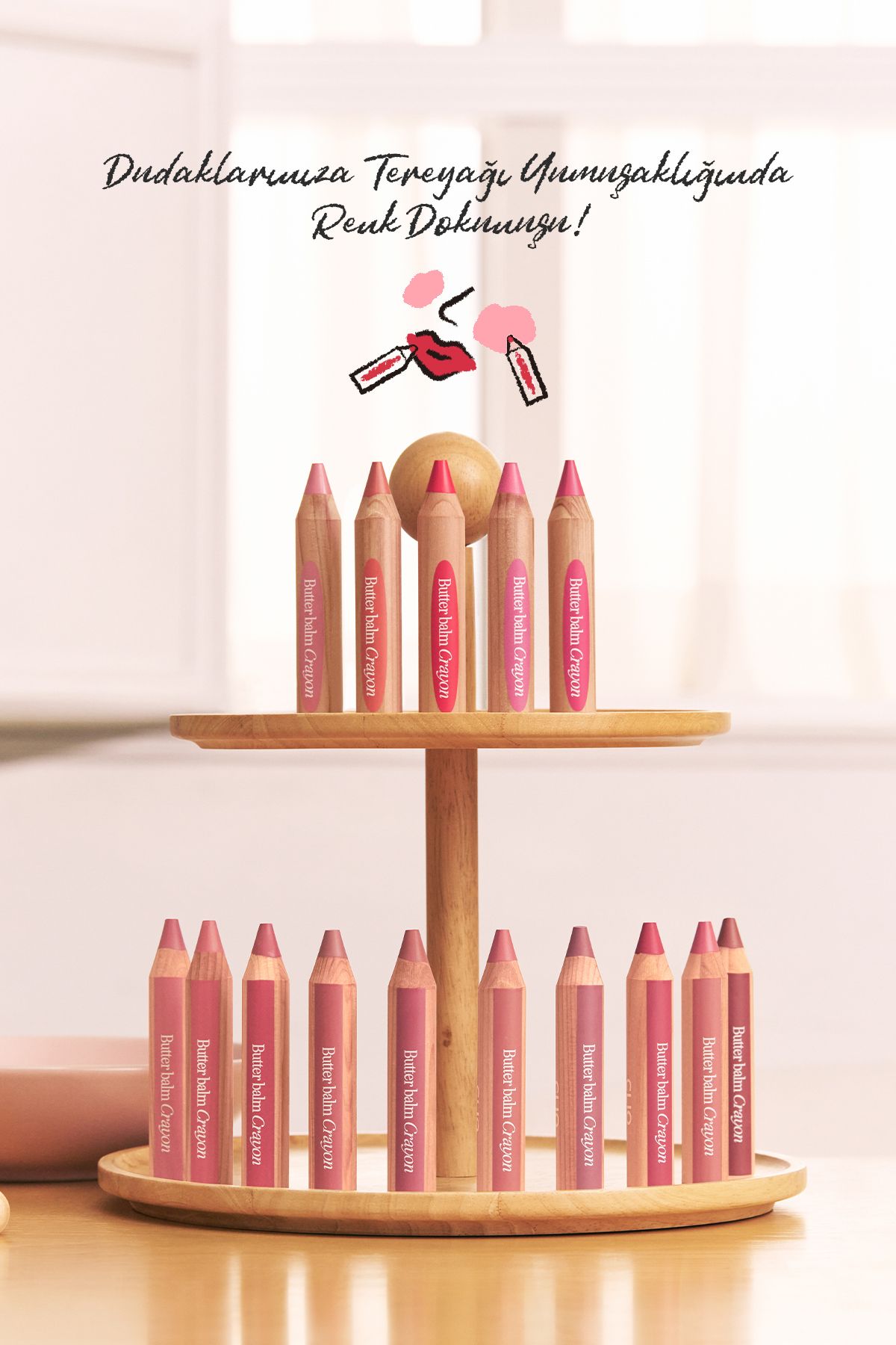 CLIO-Creamy Pencil Shaped Colored Lip Balm & Sharpener Clio Butter Balm Crayon 007 Mauve Shade 7