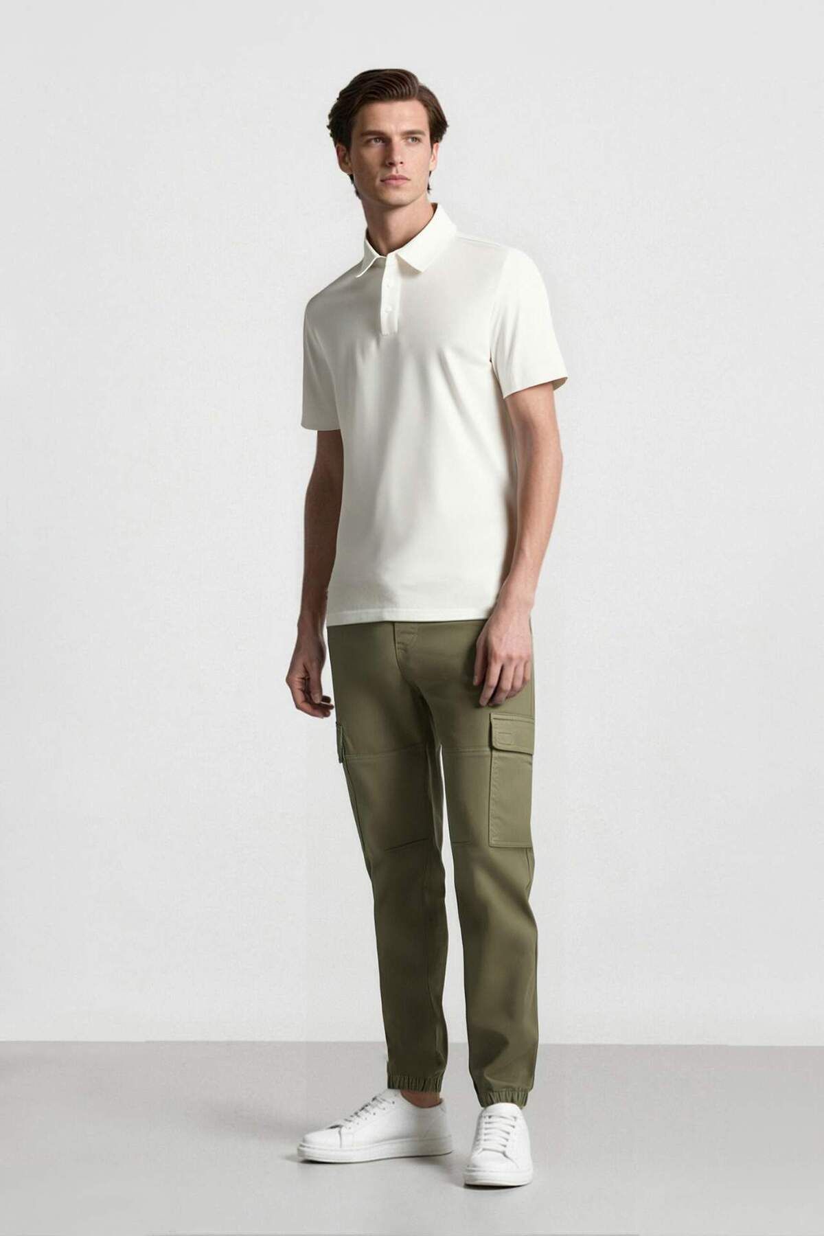 DeFacto-Παντελόνι Jogger Gabardine - Ελαστική μέση, τσέπη Cargo και ελαστικό πόδι E1037ax24wn 3