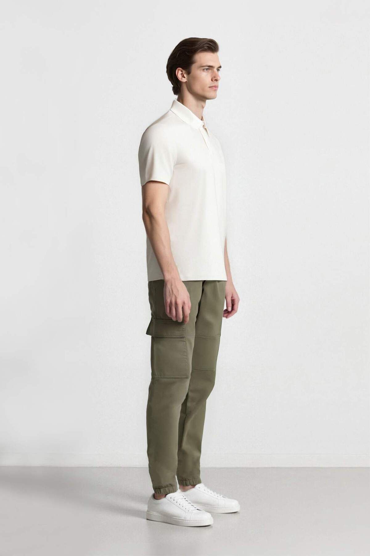 DeFacto-Παντελόνι Jogger Gabardine - Ελαστική μέση, τσέπη Cargo και ελαστικό πόδι E1037ax24wn 5