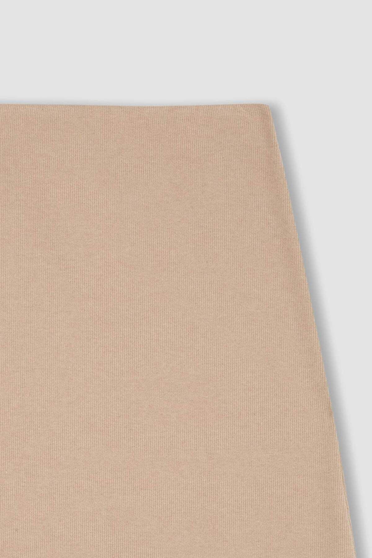 DeFacto-A-Linien-Maxirock mit elastischer Taille, einfarbig, normale Taille, D5407AX24AU 8