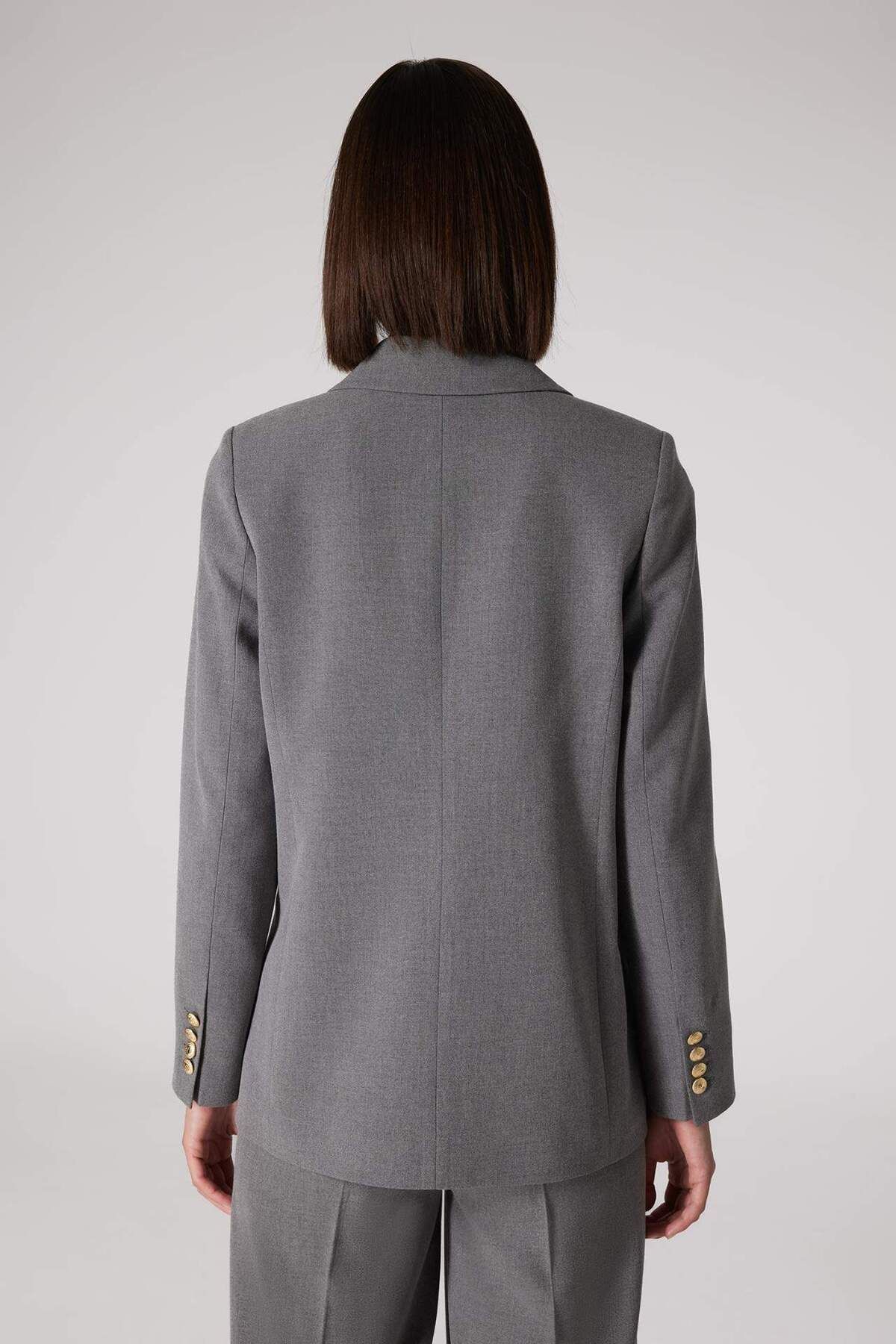 DeFacto-Sorbe X Double Breasted Collar Basic Straight Button Blazer Jacket D9922Ax24Au 7