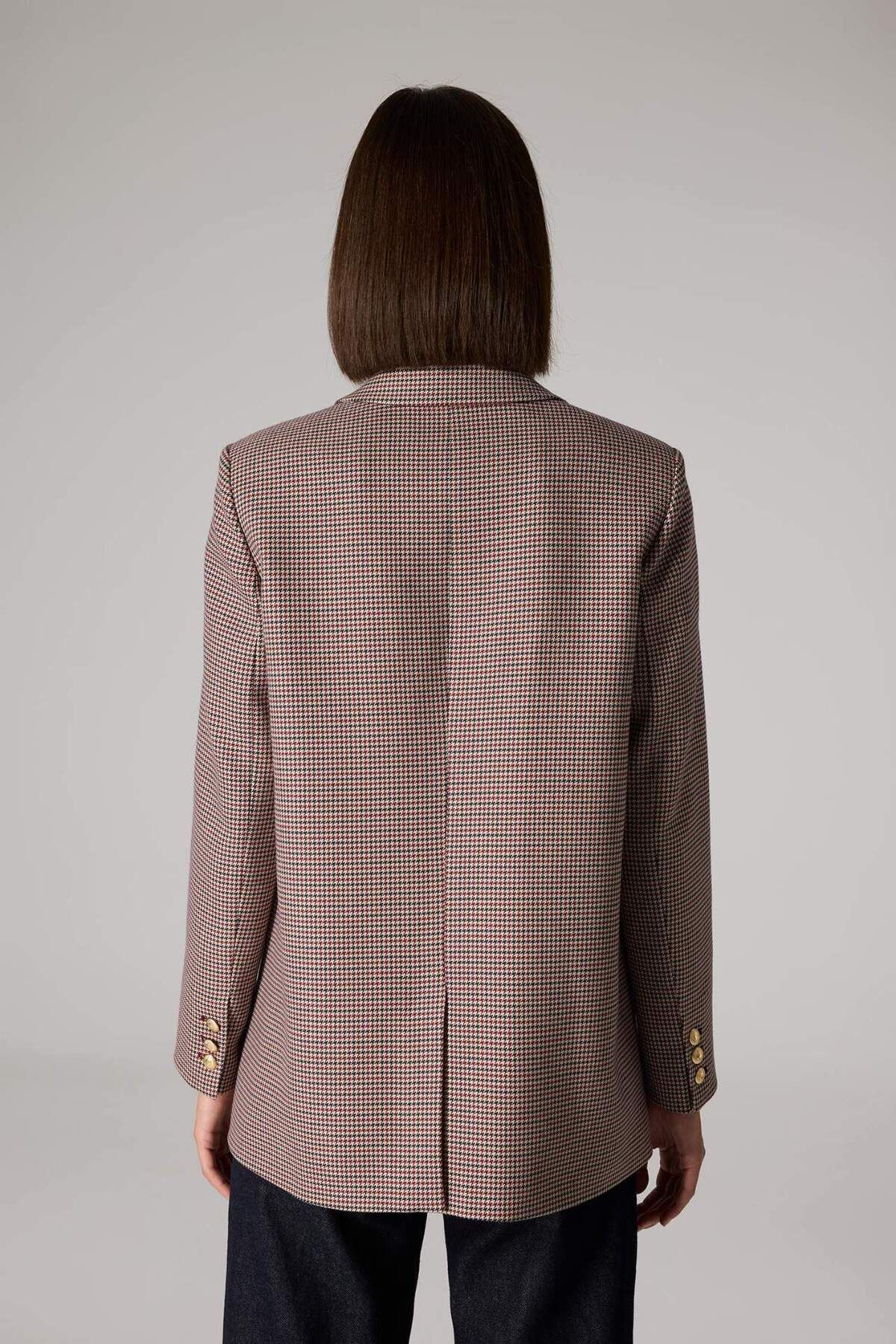 DeFacto-Sorbe X Regular Fit Jacket Collar Pattern Button Blazer Jacket D9883Ax24Au 7