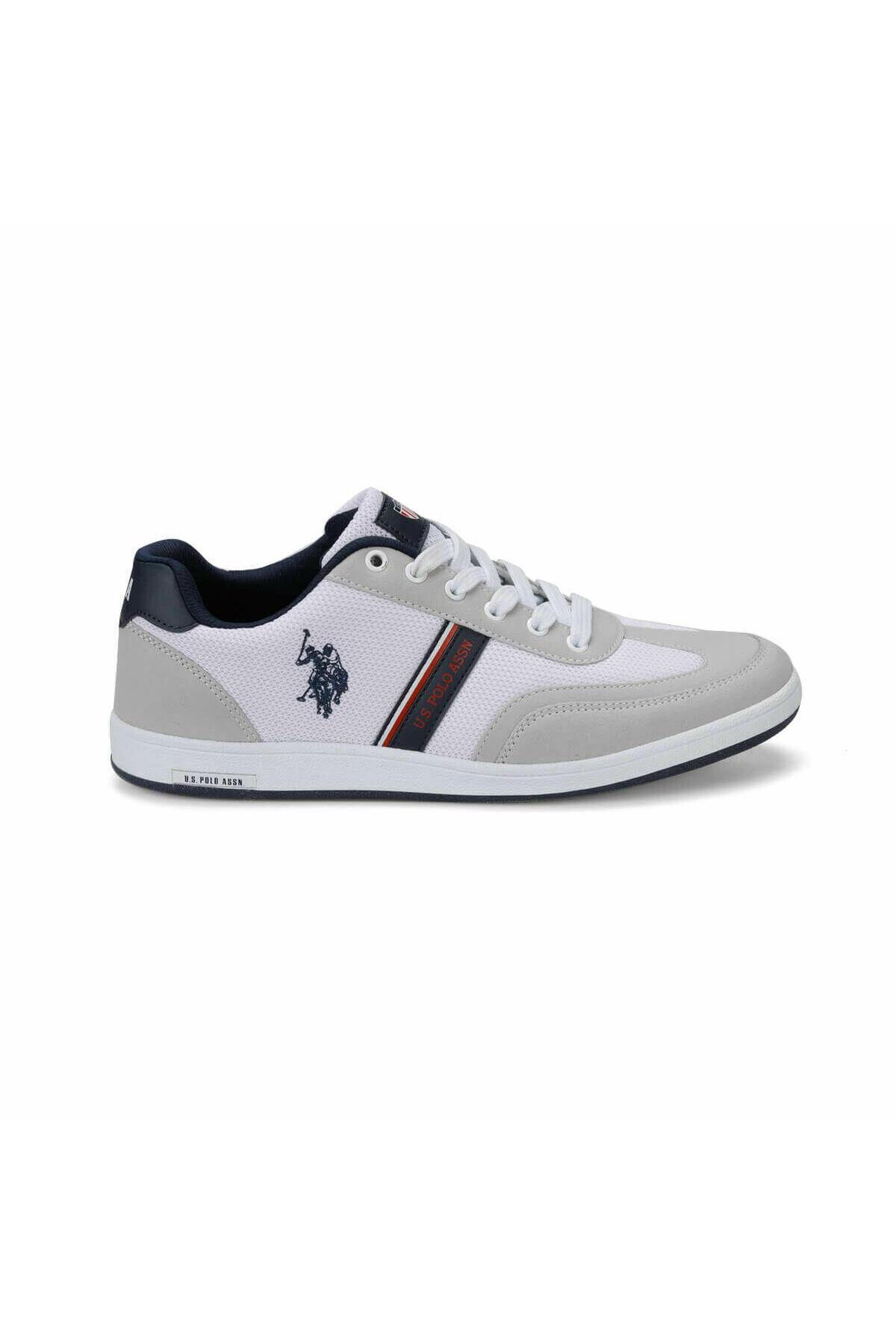 یو اس پولو سویشرت مردانه یقه گرد سفید طرح پارچه‌ای U.S. Polo Assn. 101324801 Kares 1FX