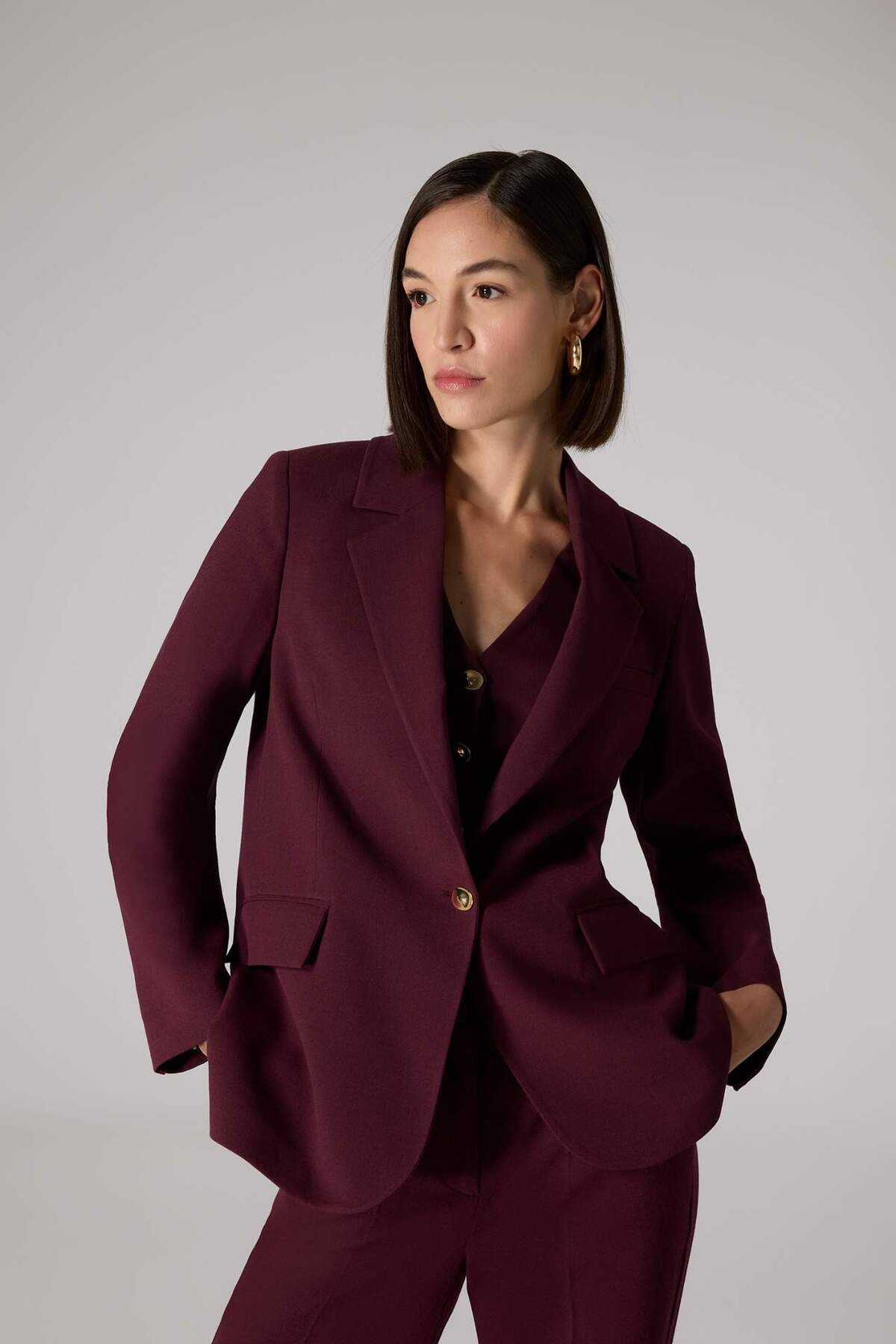 DeFacto-Sorbe X Regular Fit Jacket Lapel Button Blazer Jacket D9924Ax24Au 2