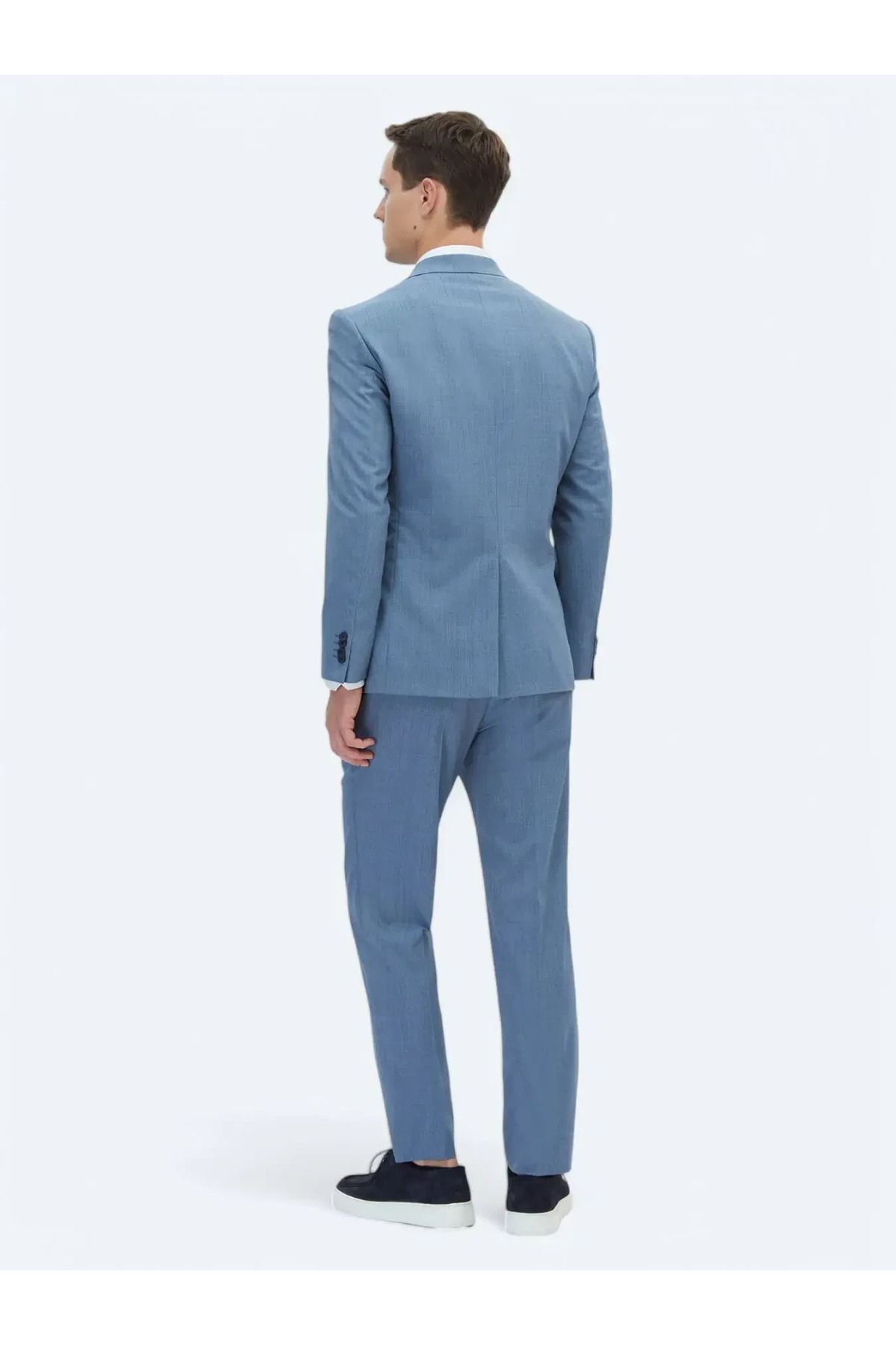 Kip-Blue Micro Fit Wool Blended Suit 5