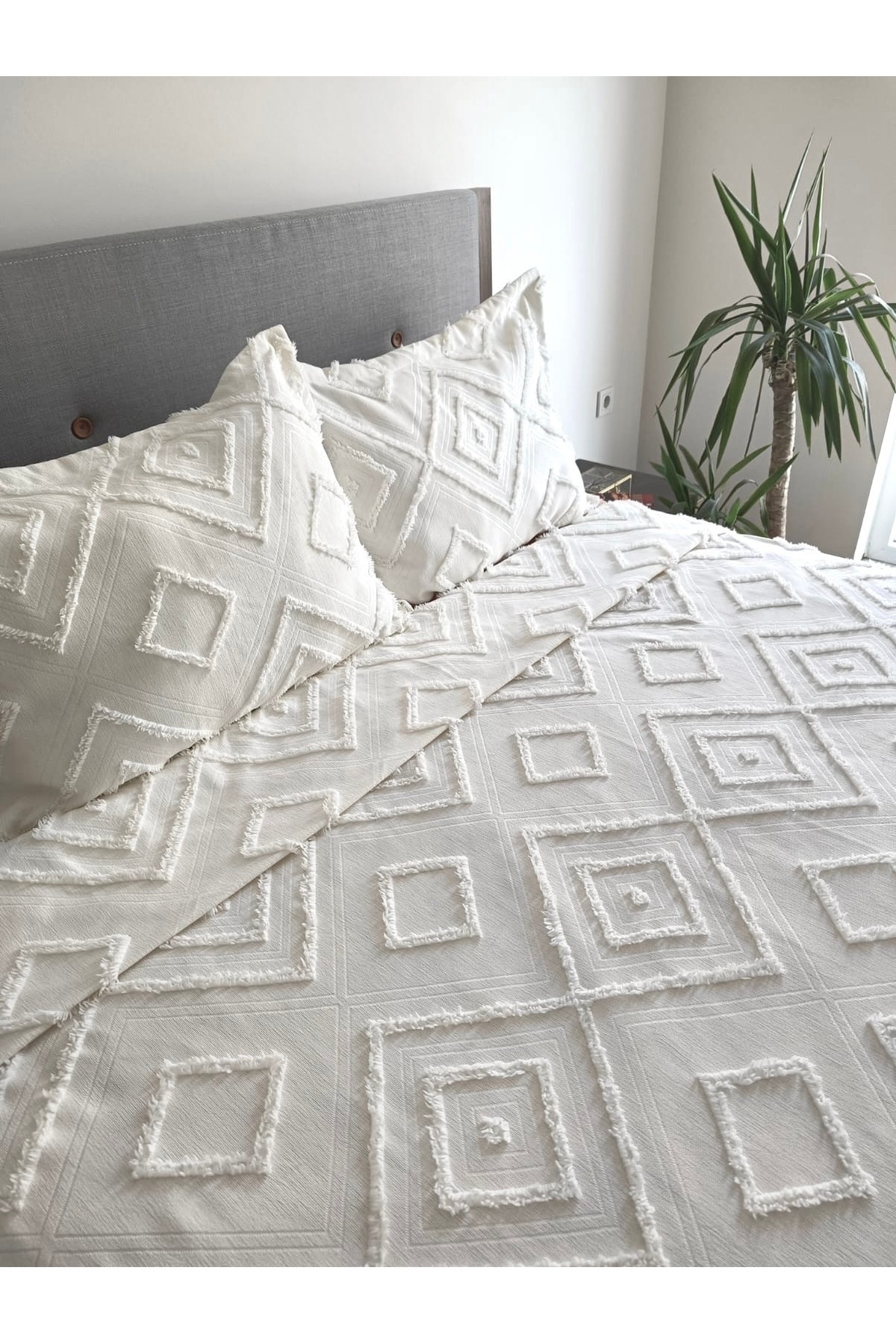REYS-Nordic Double Bedspread Set 240X250 - Ecru - 1