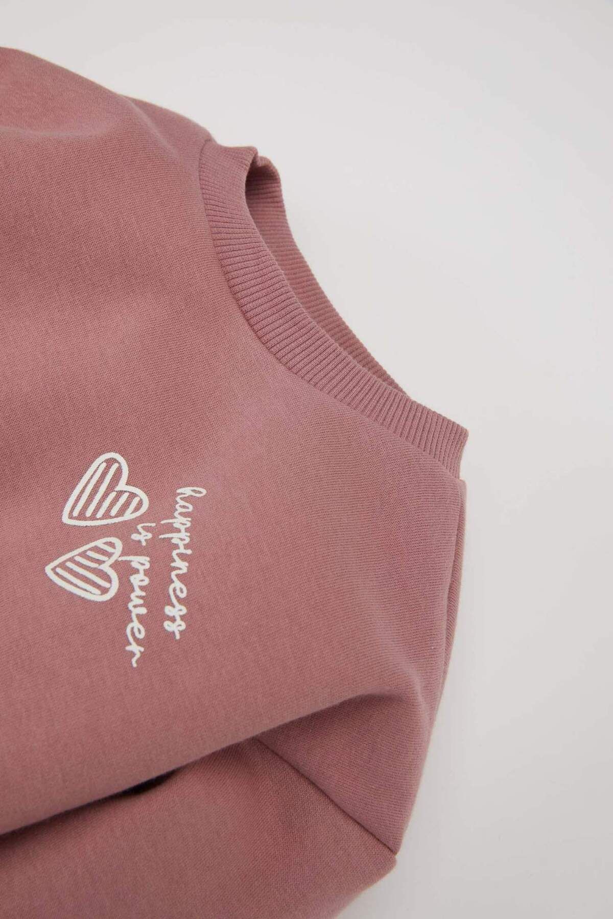 DeFacto-Set de 2 bucăți pentru fetiță, hanorac imprimat cu decolteu, pantaloni de sport cu talie elastică D0813A524WN 3