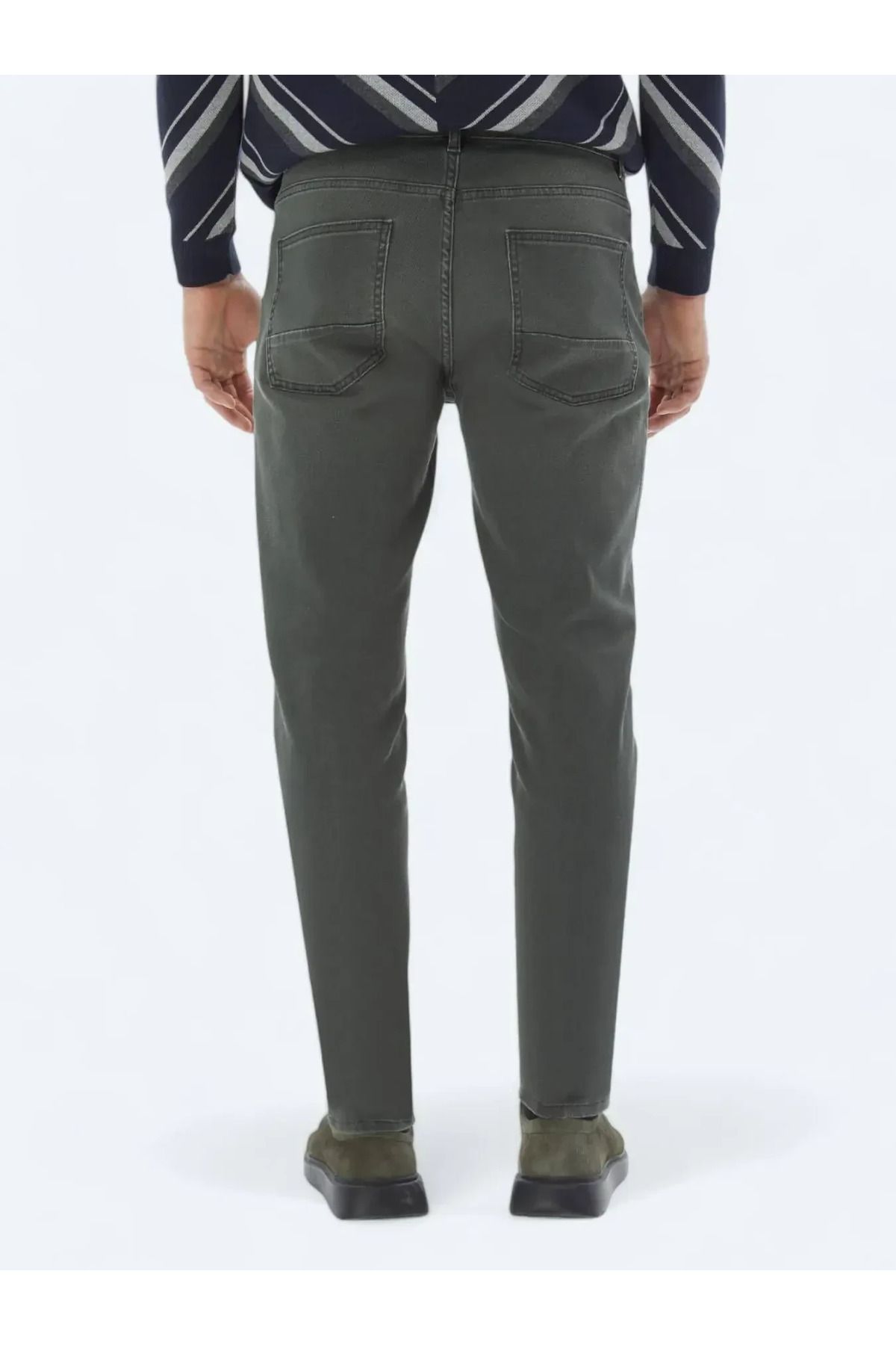 Kip-Khaki Slim Fit Denim Cotton Trousers 5