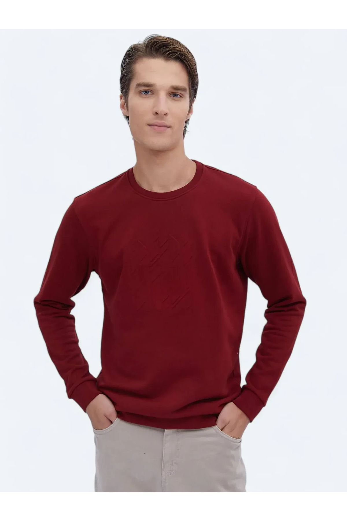 Kip-Crew Neck Red Printed Sweatshirt 3