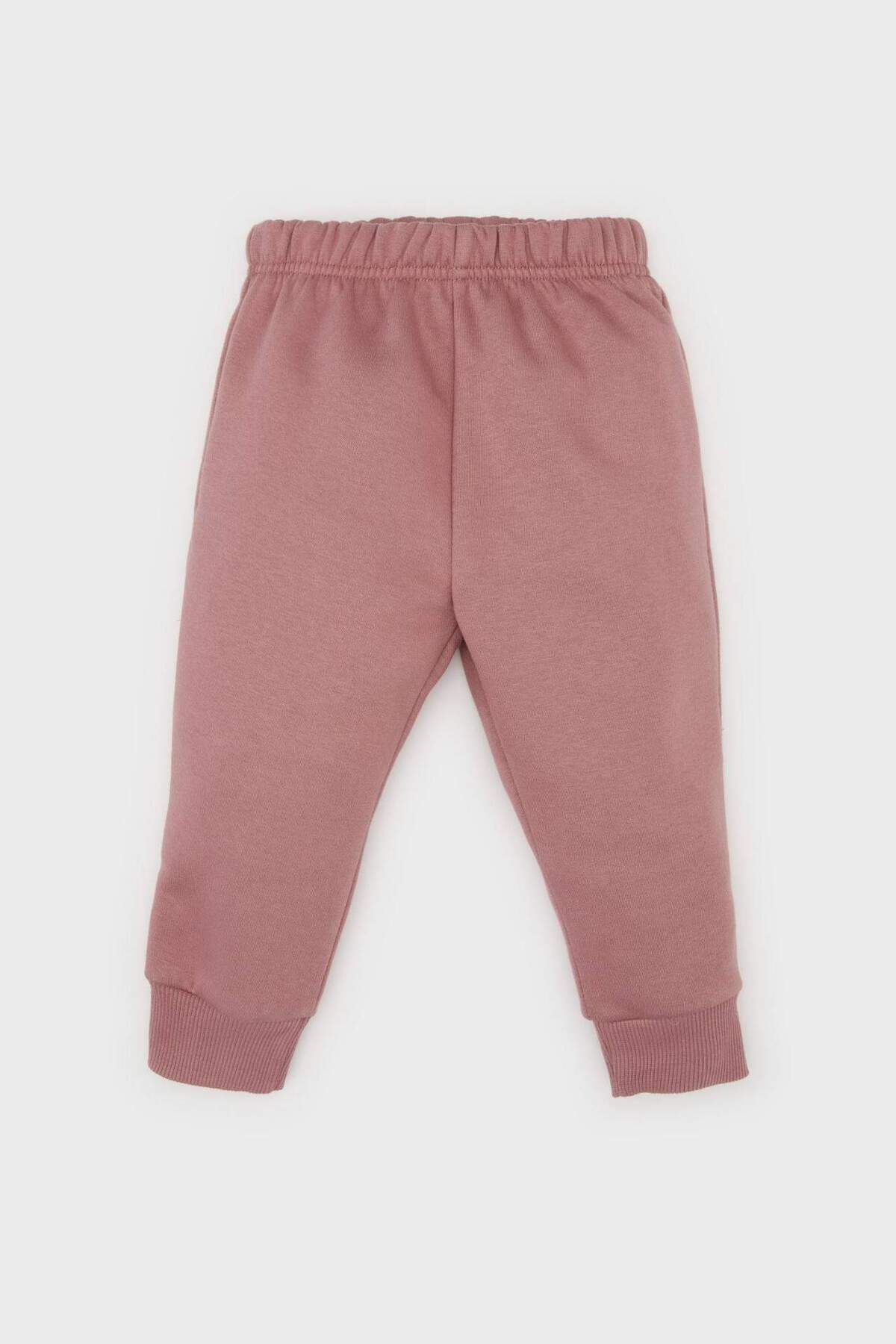 DeFacto-Set de 2 bucăți pentru fetiță, hanorac imprimat cu decolteu, pantaloni de sport cu talie elastică D0813A524WN 2
