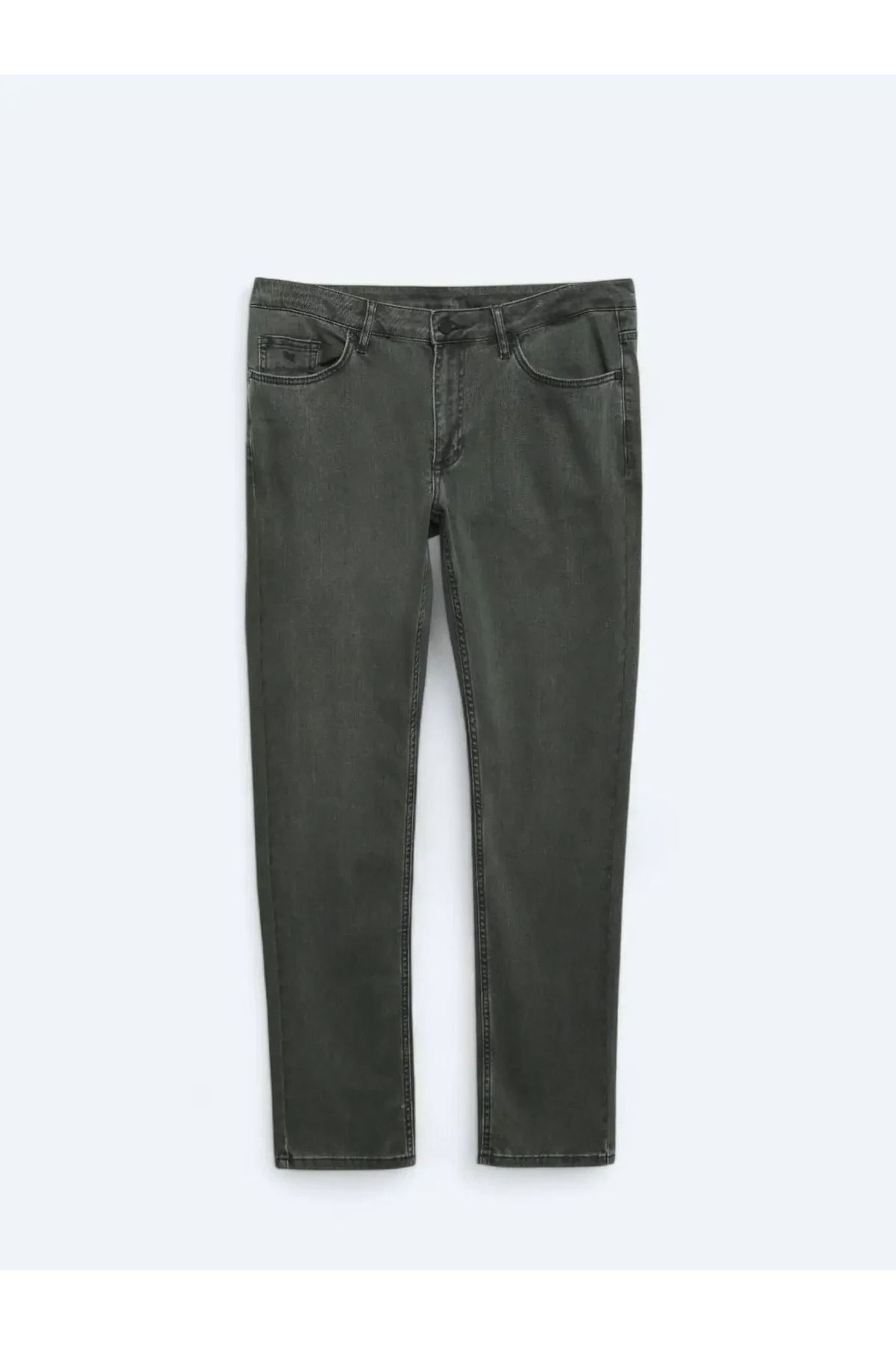 Kip-Khaki Slim Fit Denim Cotton Trousers 6