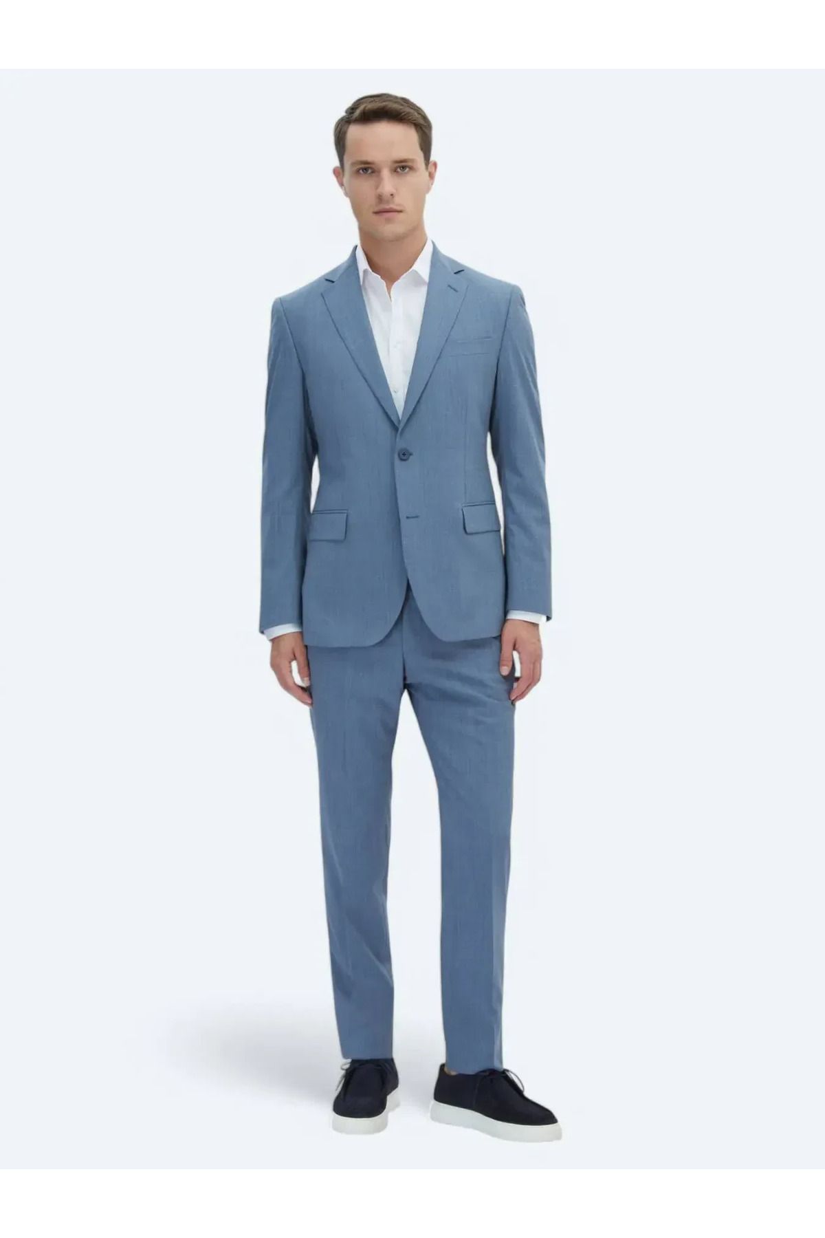 Kip-Blue Micro Fit Wool Blended Suit 2