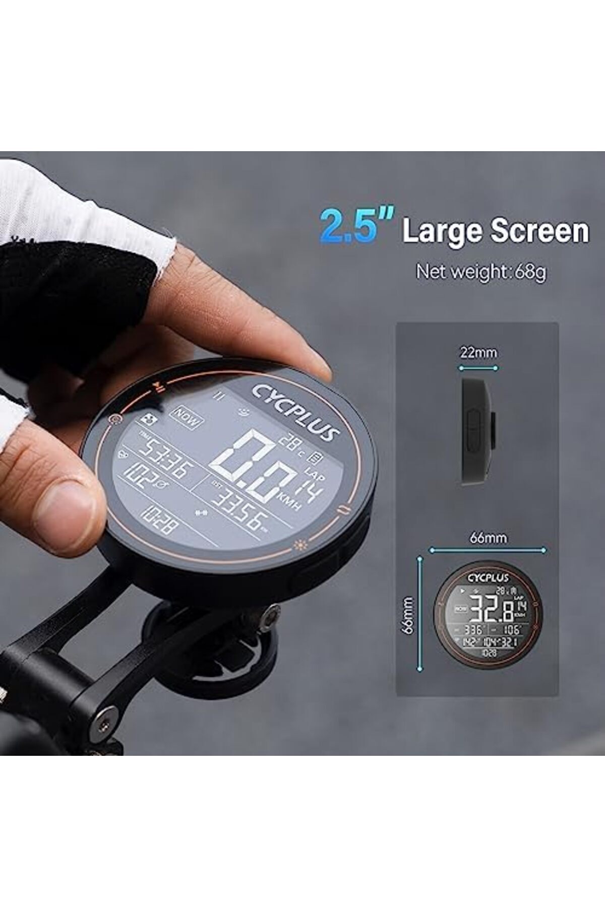 CYCPLUS-GPS Bike Computer M2, Wireless Cycling Computer, ANT+ Bluetooth Mini Speedometer Odometer 3