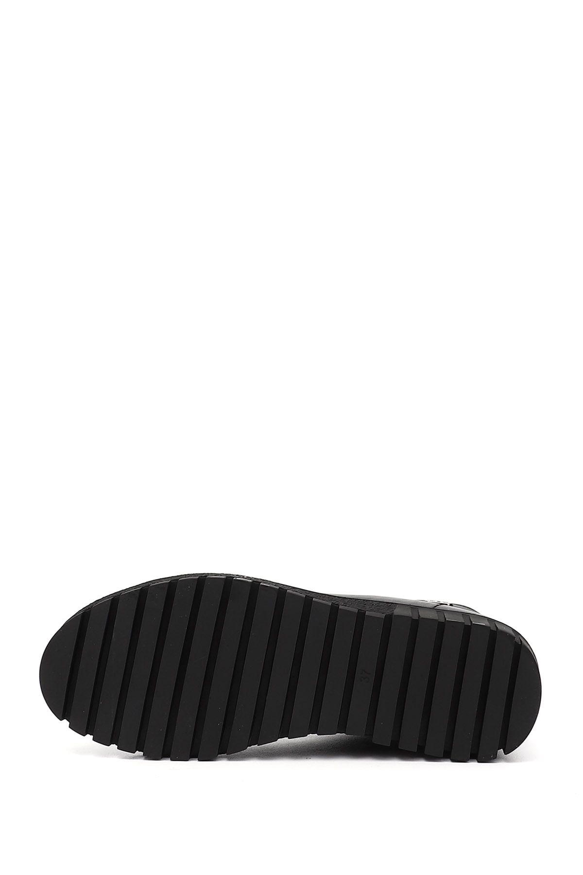 GÖNDERİ(R)-Women/Girls Black Zippered Rubber Sole Genuine Leather Boots 5