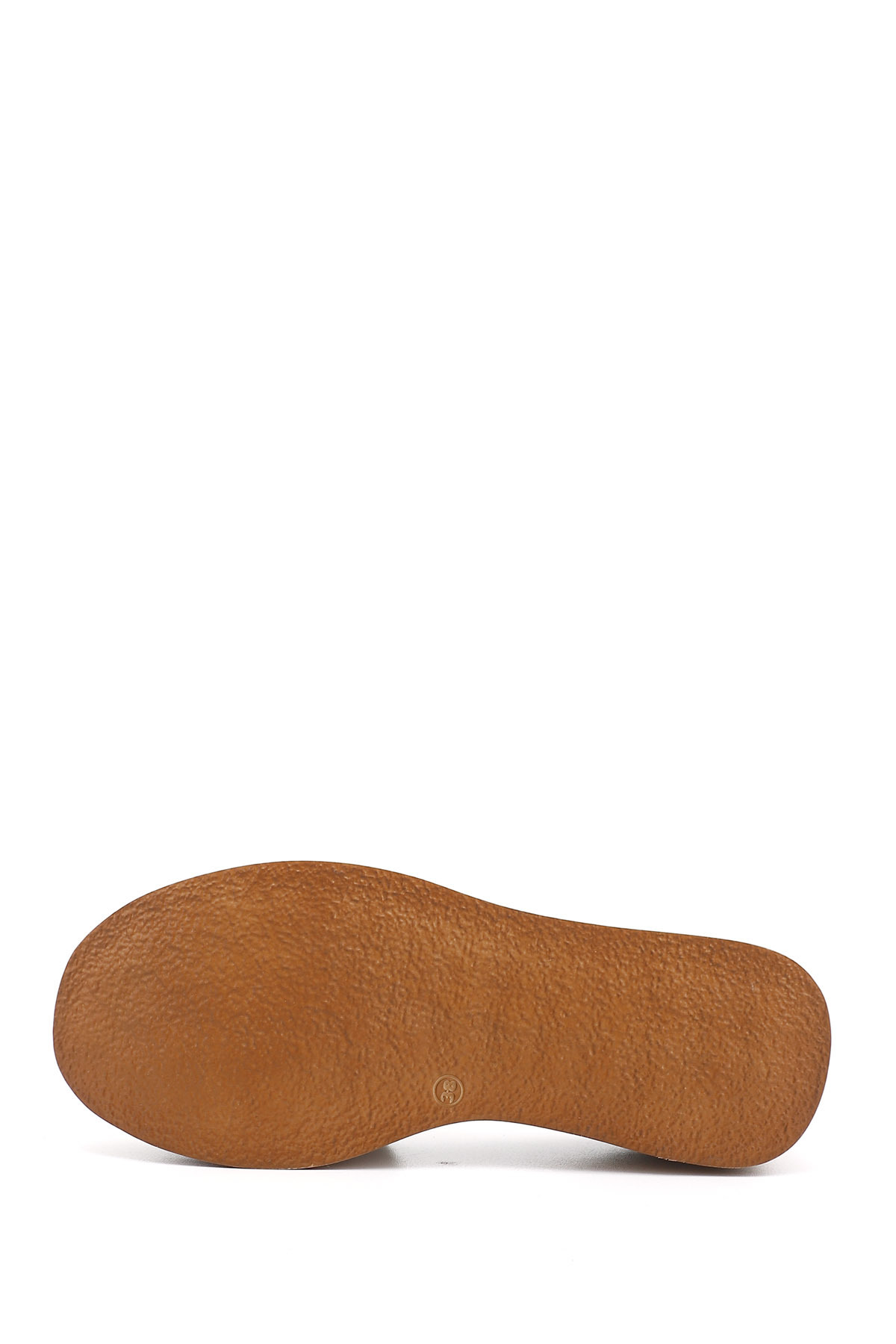 GÖNDERİ(R)-Women / Girls White Filled Sole Genuine Leather Slippers 4