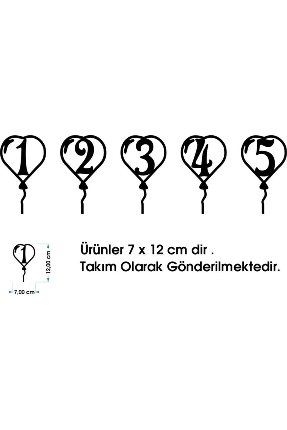 Numa Concept-Cake Decoration Numbers 1,2,3,4,5 White Mdf Each 12X7 cm 3