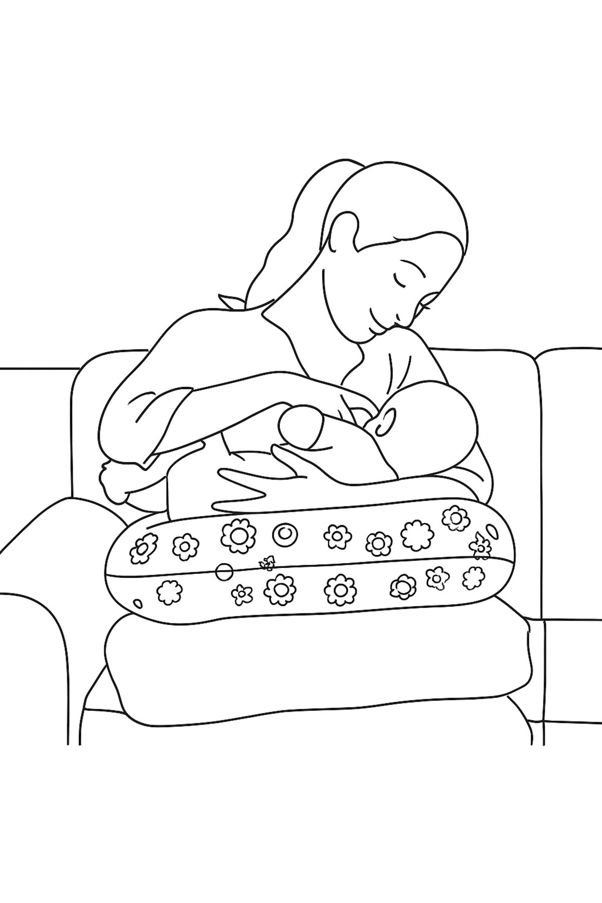 nelcollection Emzirme Yastığı, Bebek Destek Minderi, Hamile Yastığı, Pamuklu Kumaş fotoğrafı 3 (önizleme)