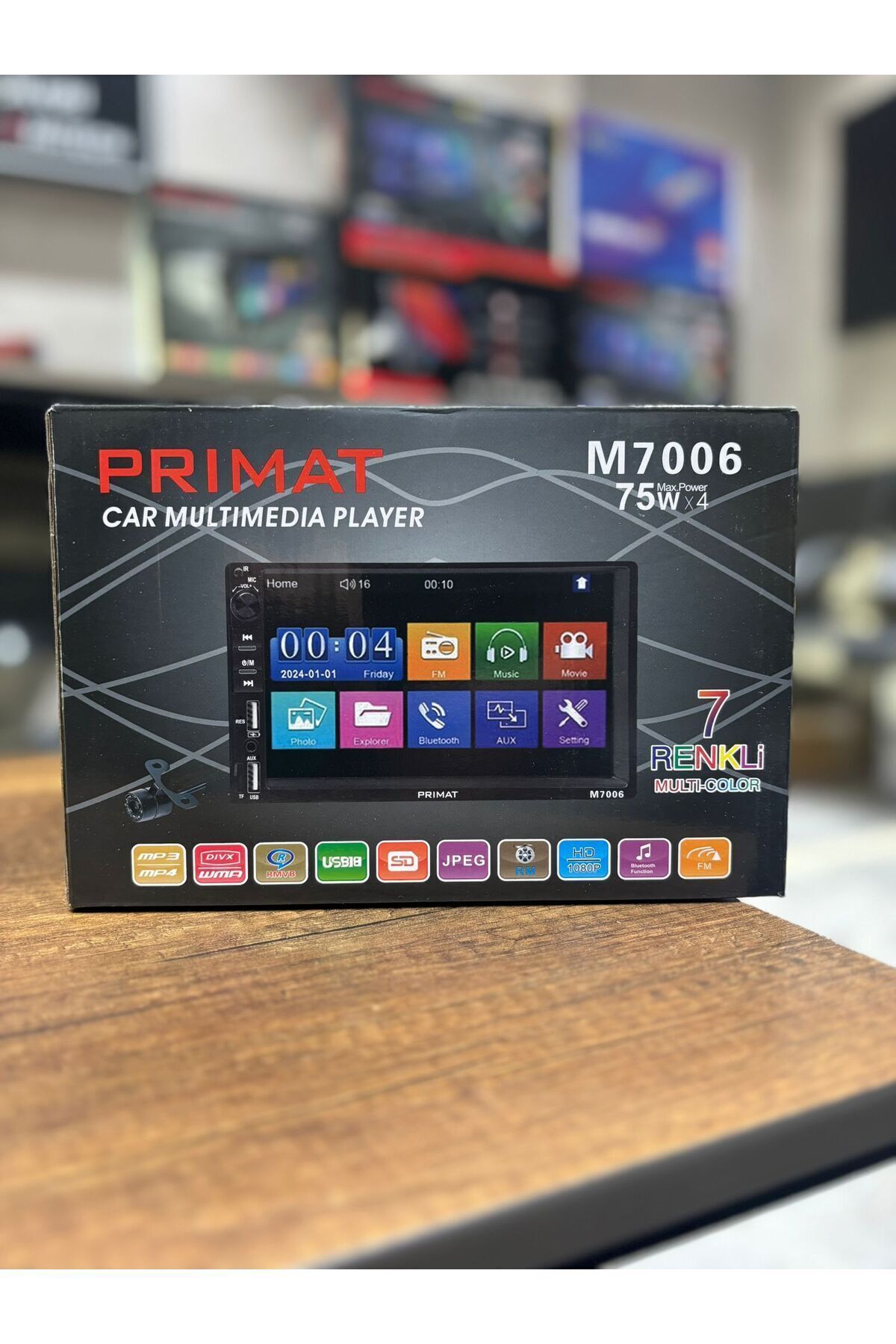 MAXESSA 7 Inc Double Uyumlu Oto Teyp Bluetooth Usb Sd Park Kamera Amfi Çıkışlı 4x50w