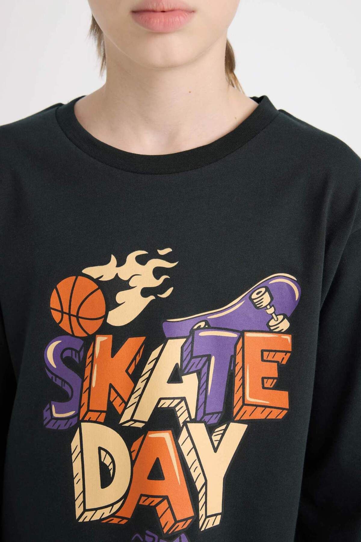 DeFacto-Boy's Pajama Set Printed Long Sleeve Top Elastic Waist Patterned Long Bottom D5214A824Wn 4