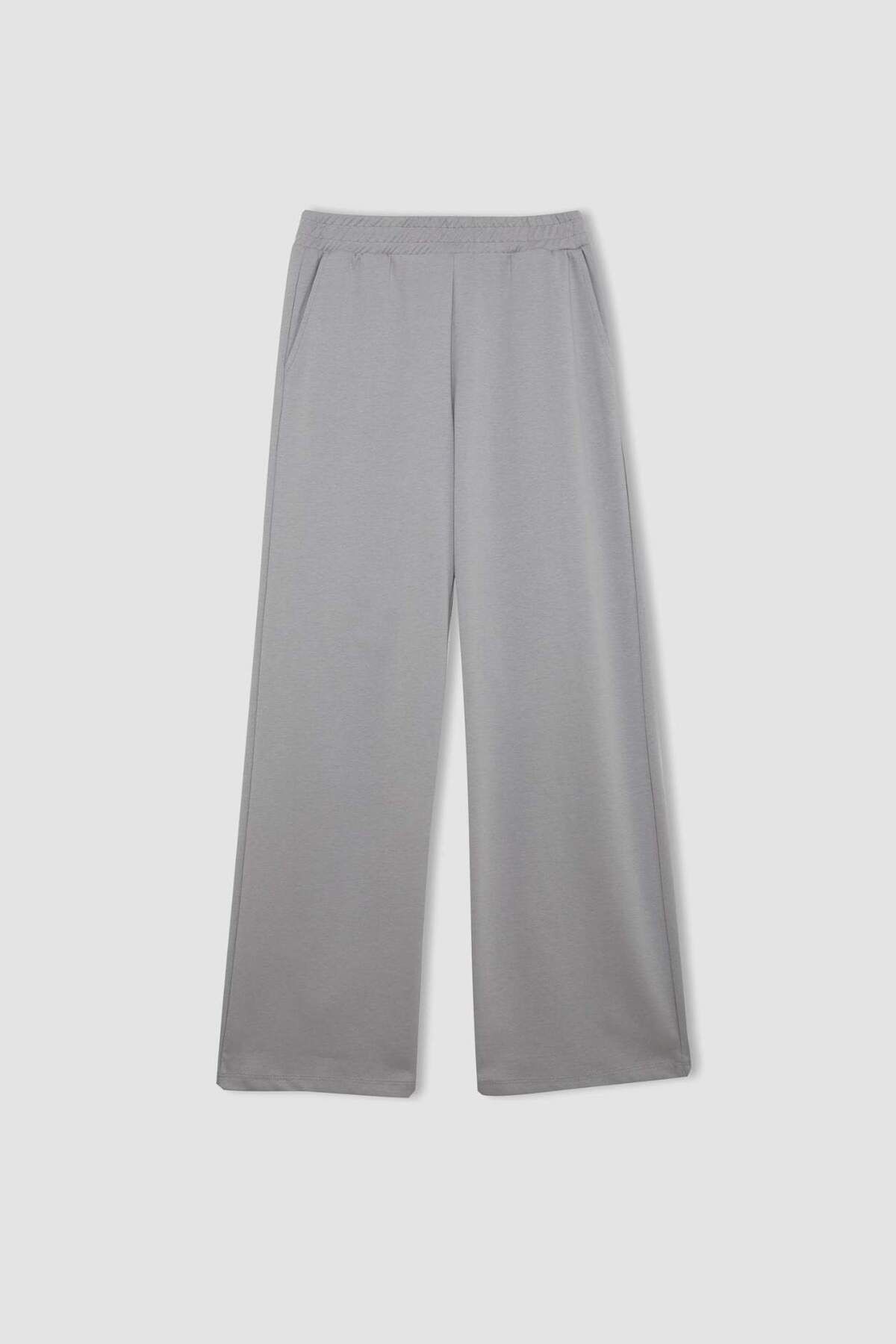 DeFacto-Jogginghose mit weitem Bein und weitem Bein, elastische Taille, Taschen, Basic, einfarbig 3158902 7