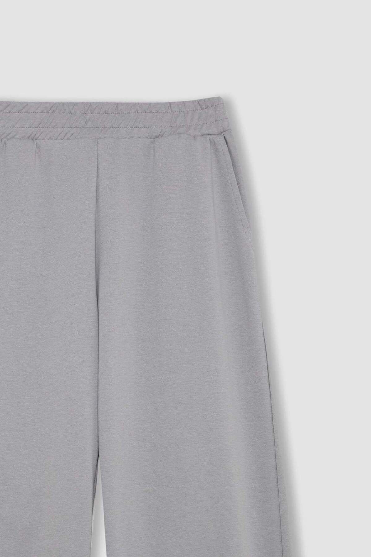 DeFacto-Jogginghose mit weitem Bein und weitem Bein, elastische Taille, Taschen, Basic, einfarbig 3158902 8