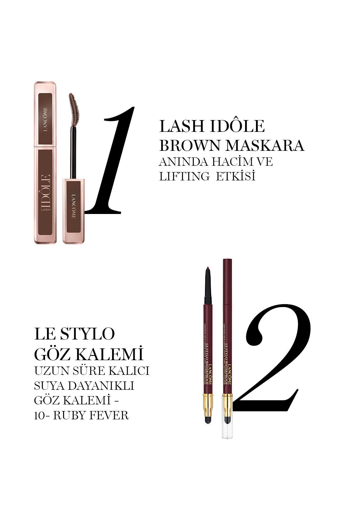 Lash Idole Kahverengi Maskara & Göz Kalemi Makyaj Seti 7829999999207 — VB829207 — تصویر 2 از 7