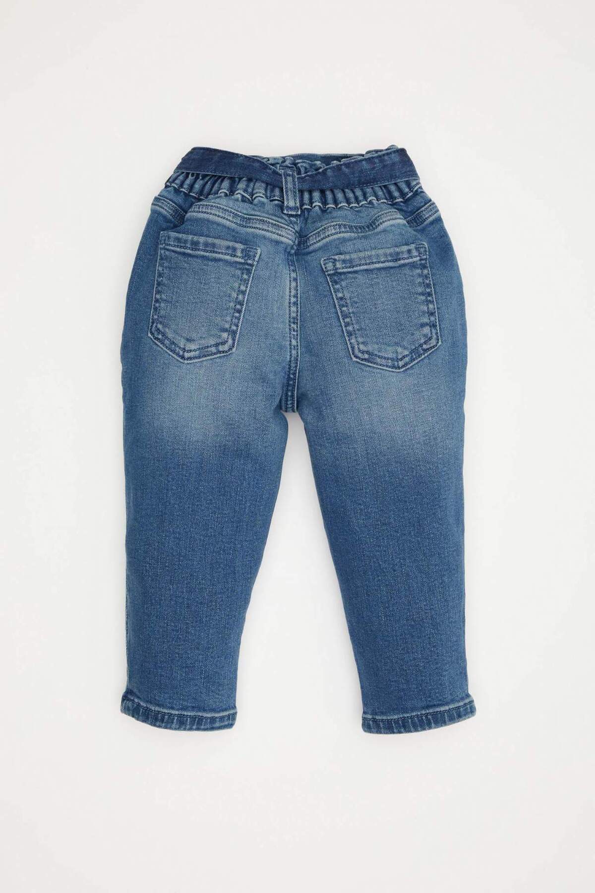 Defacto Paperbag Düz Paça Jean Pantolon Kız Bebek D1532A524AU fotoğrafı 4 (önizleme)