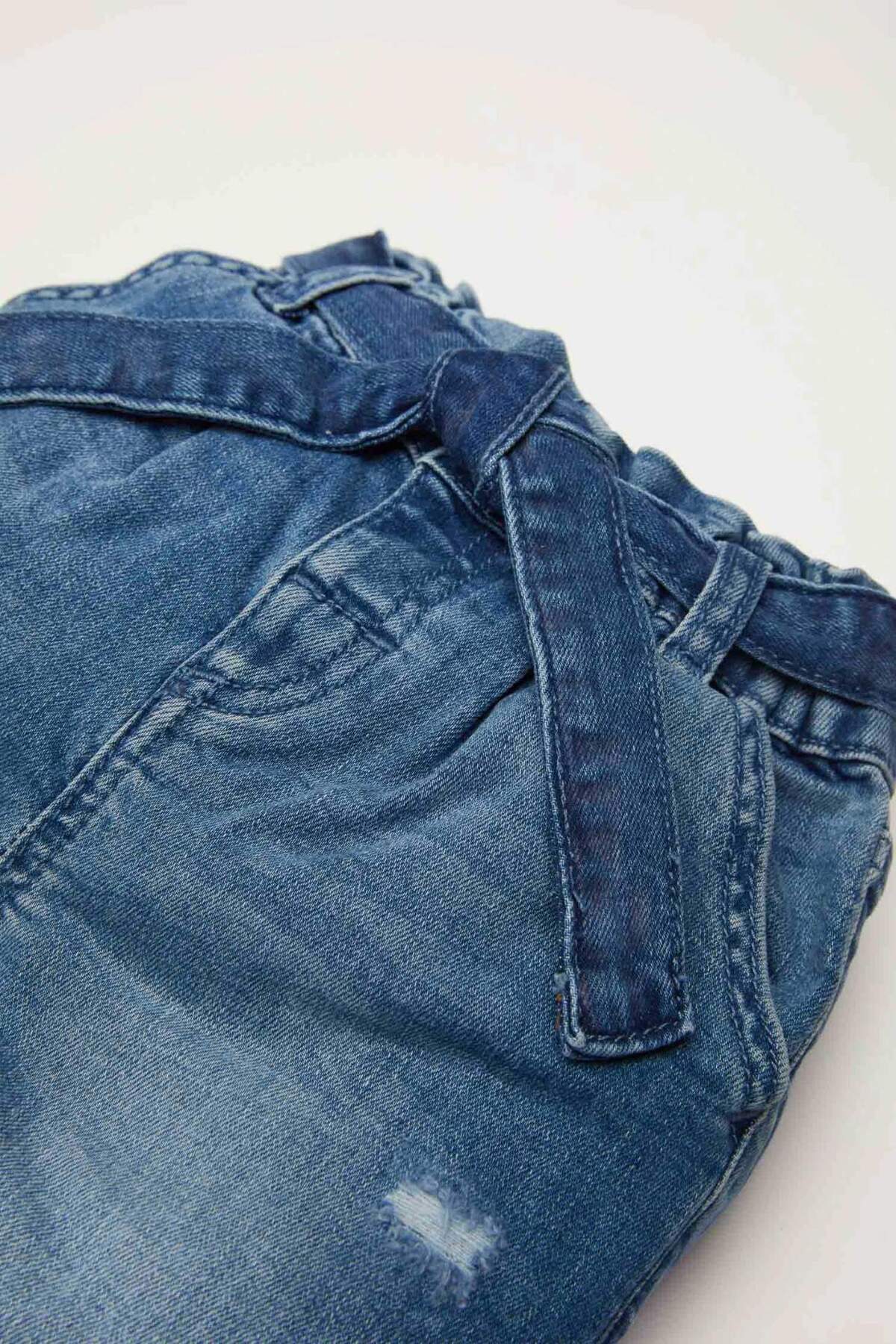 Defacto Paperbag Düz Paça Jean Pantolon Kız Bebek D1532A524AU fotoğrafı 2 (önizleme)