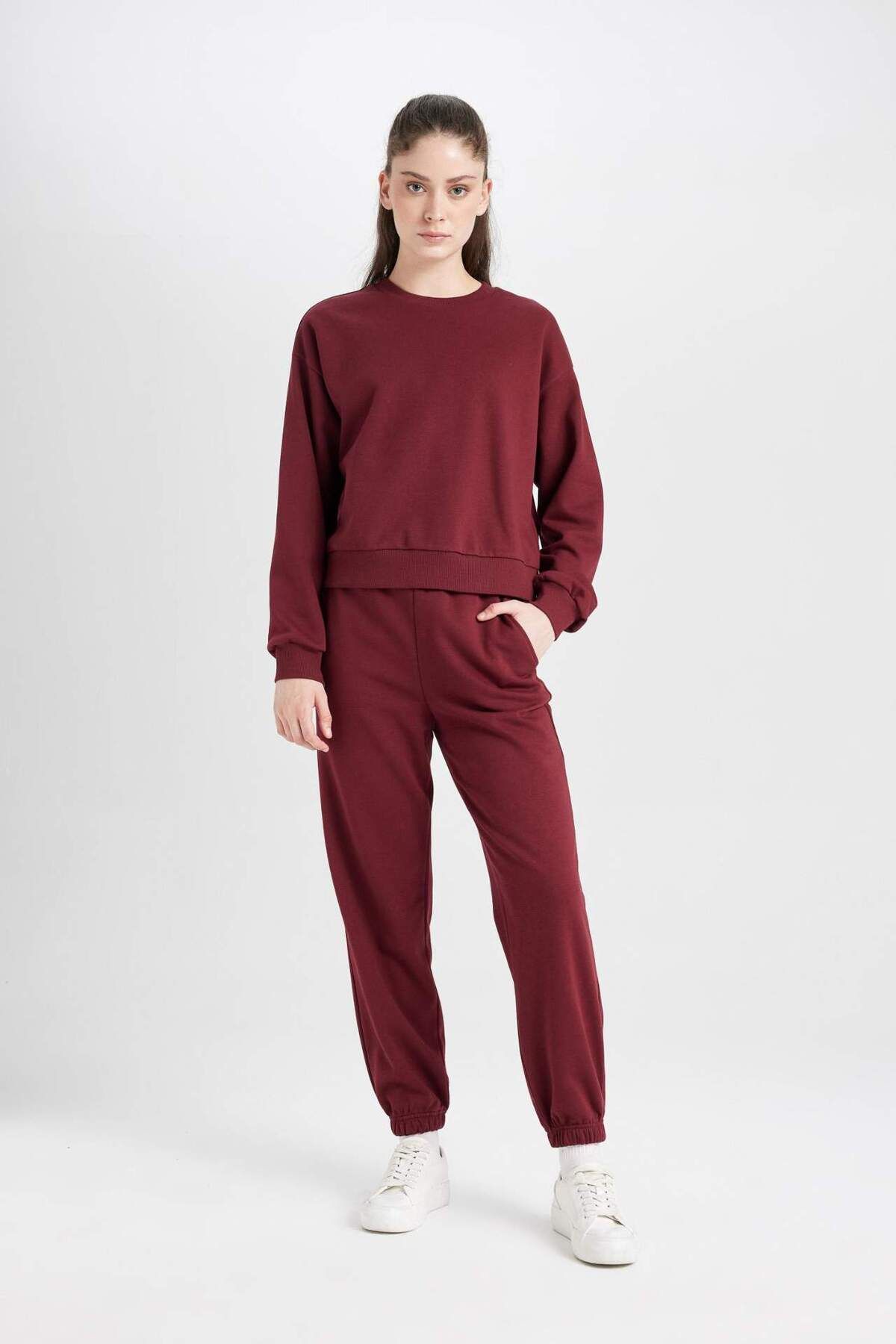 DeFacto-Regular Fit Regular Fit Basic Thick Fleece Σετ φόρμας D8022axns 7