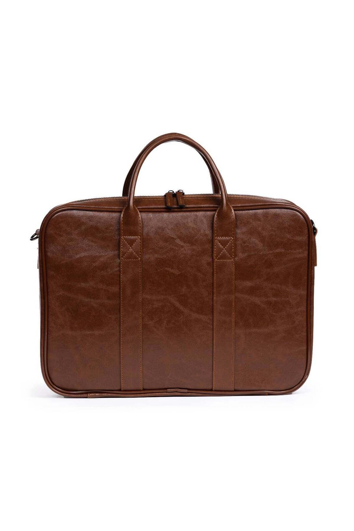 Necati Çanta Macbook Organizer Laptop Evrak Çantası 15.6" & 16" Inç Taba