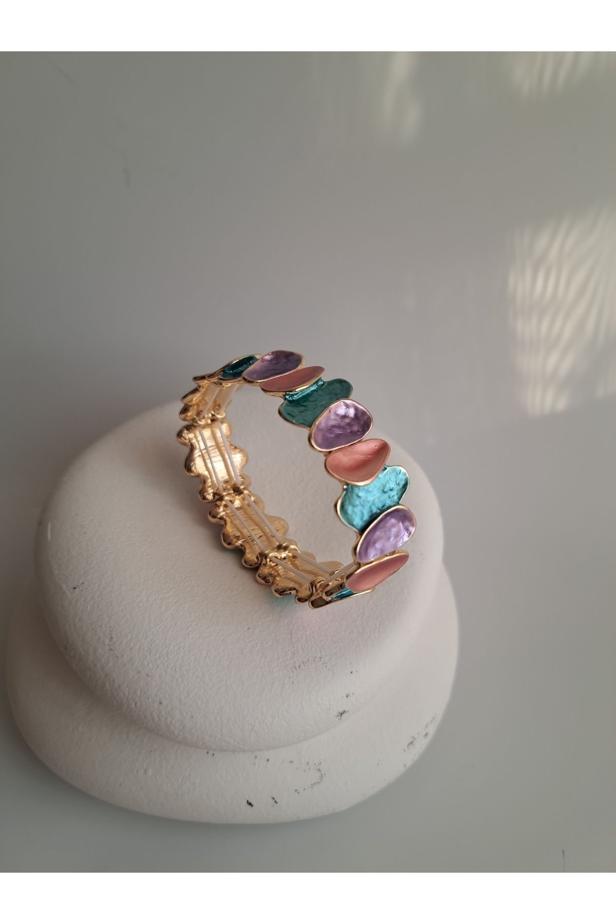 BHR AKSESUAR-Purple Mixed Color Elastic Boho Style Bracelet 3